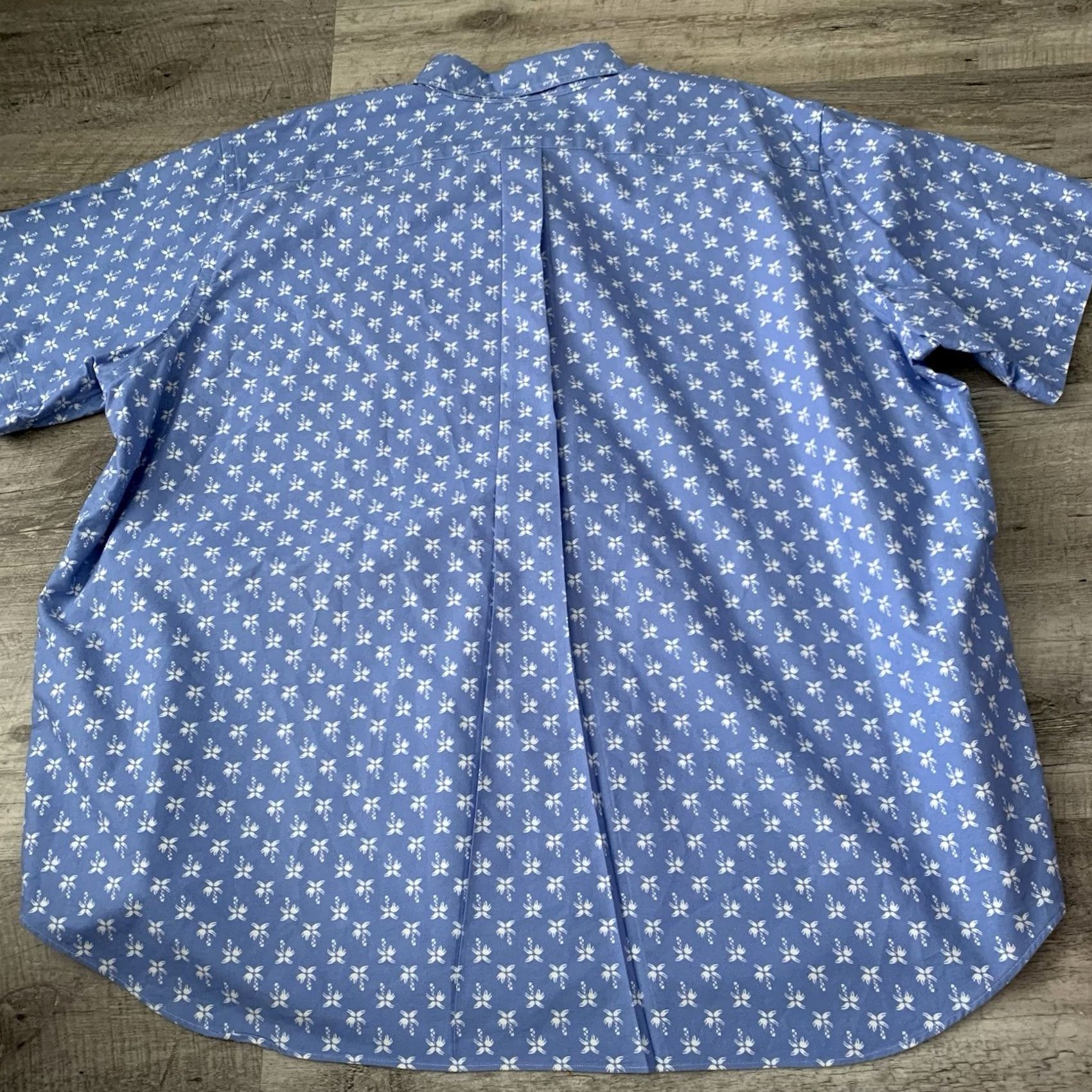Ralph Lauren Ralph Lauren Big 3XB Blue Oxford Shirt Mens Short Sleeve Palm Tree Print Pony Classic 90s Preppy Casual Button-Up Cotton Size US XXL / EU 58 / 5 - 5 Thumbnail