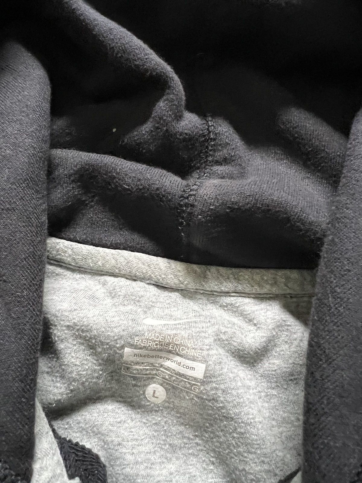 Nike × Vintage Vintage Y2k Nike 🖤 Faded Mini Swoosh Zip Hoodie 00’s Size L / US 10 / IT 46 - 8 Thumbnail