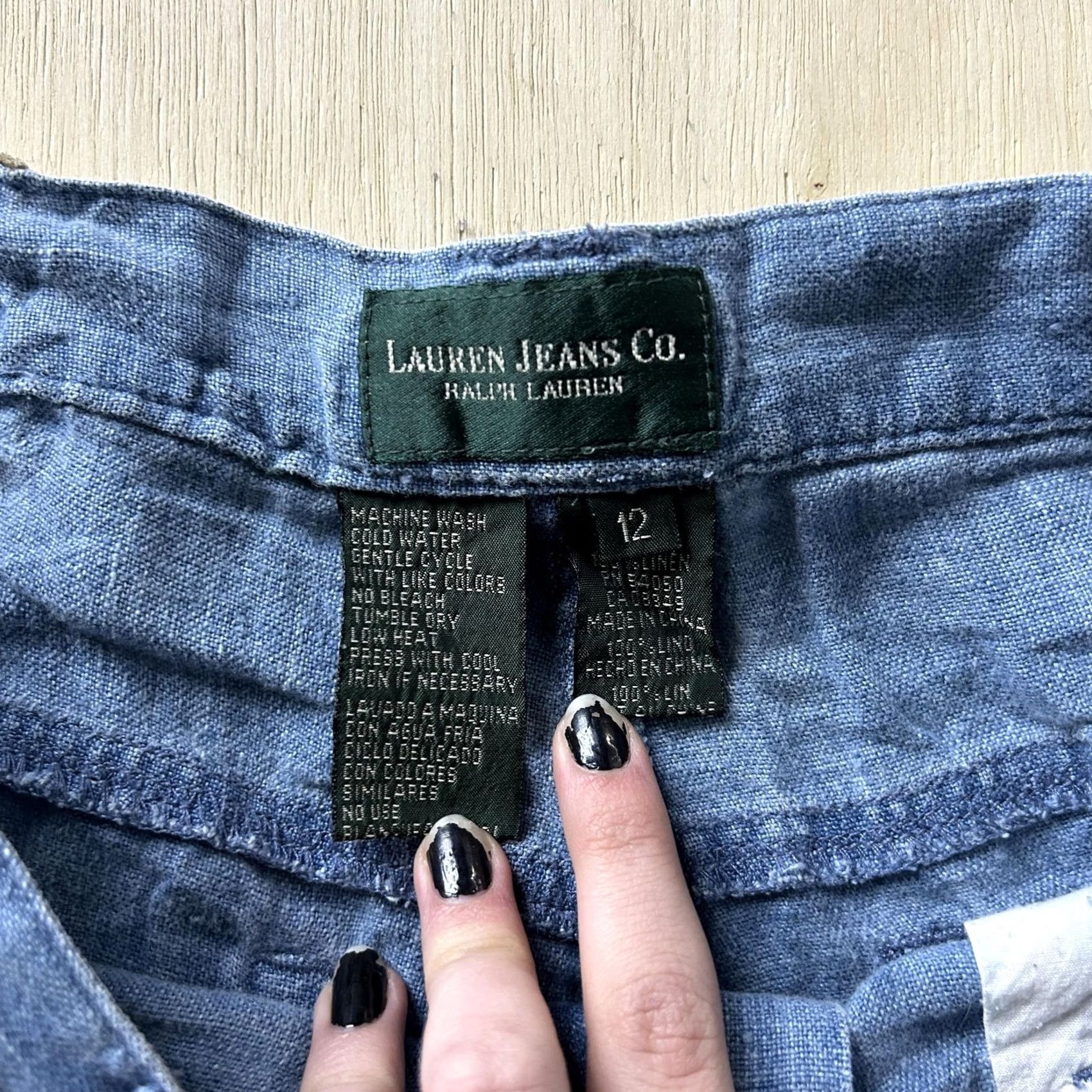 CO Lauren Jeans Co Ralph Lauren Jeans Womens 12 Light Blue Linen Straight 32x31 Size 34" / US 12 / IT 48 - 2 Thumbnail