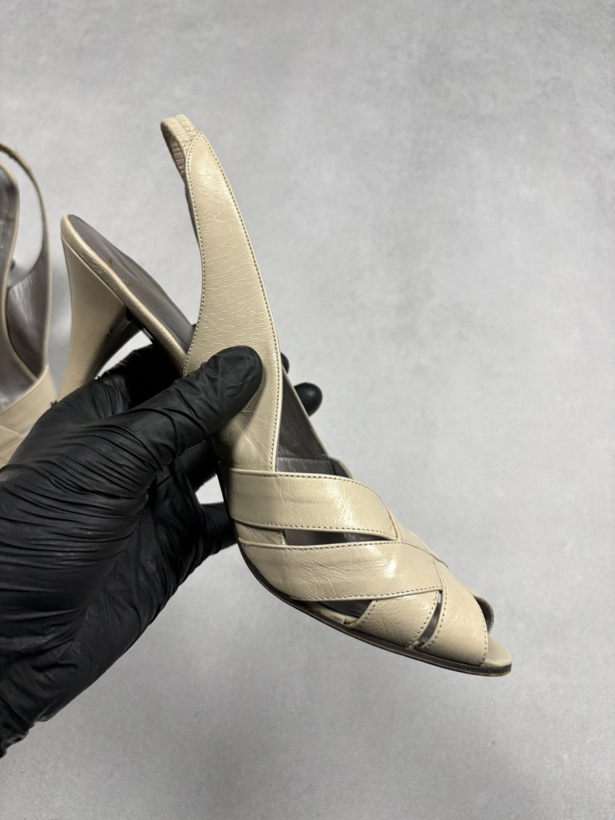 Dior Christian Dior Vintage Leather Slingback Heels Beige EU 38.5 Size US 8 / IT 38 - 14 Thumbnail