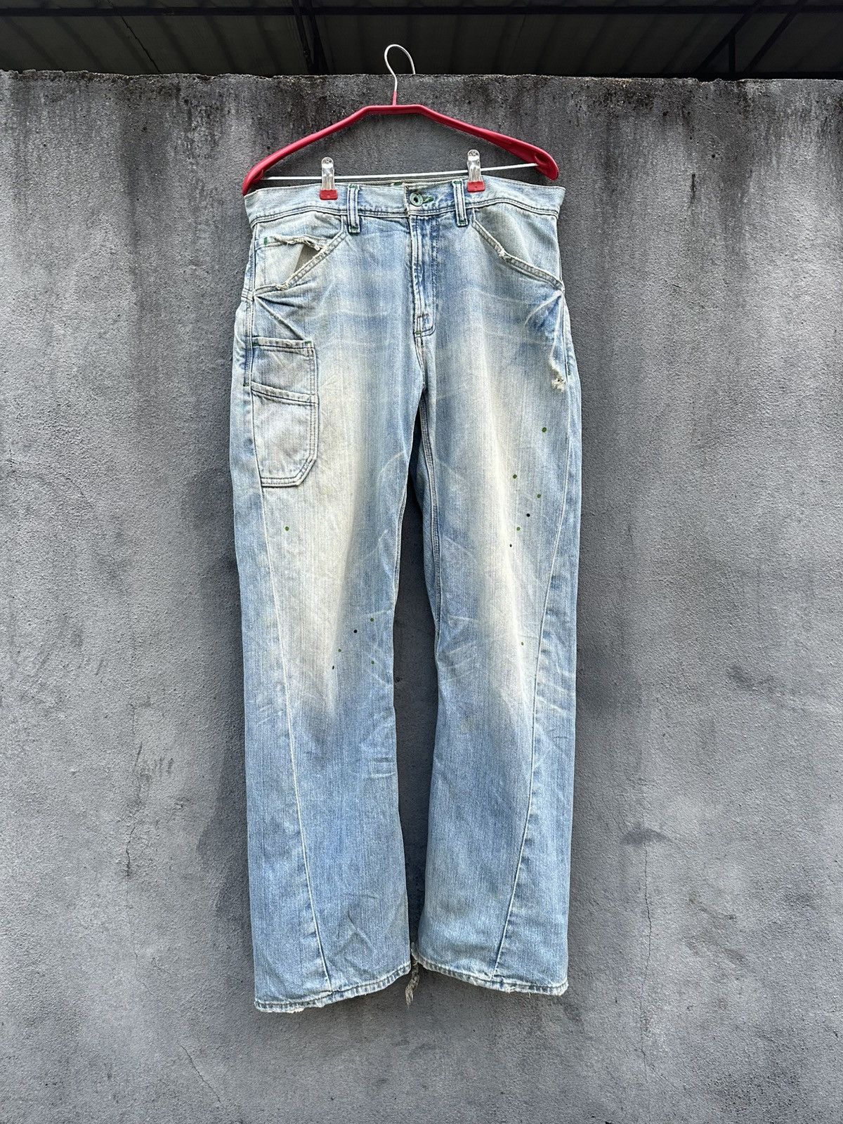 Vintage 👹Vintage THRASHED Volcom Baggy Flare Jeans Size US 31 - 3 Thumbnail