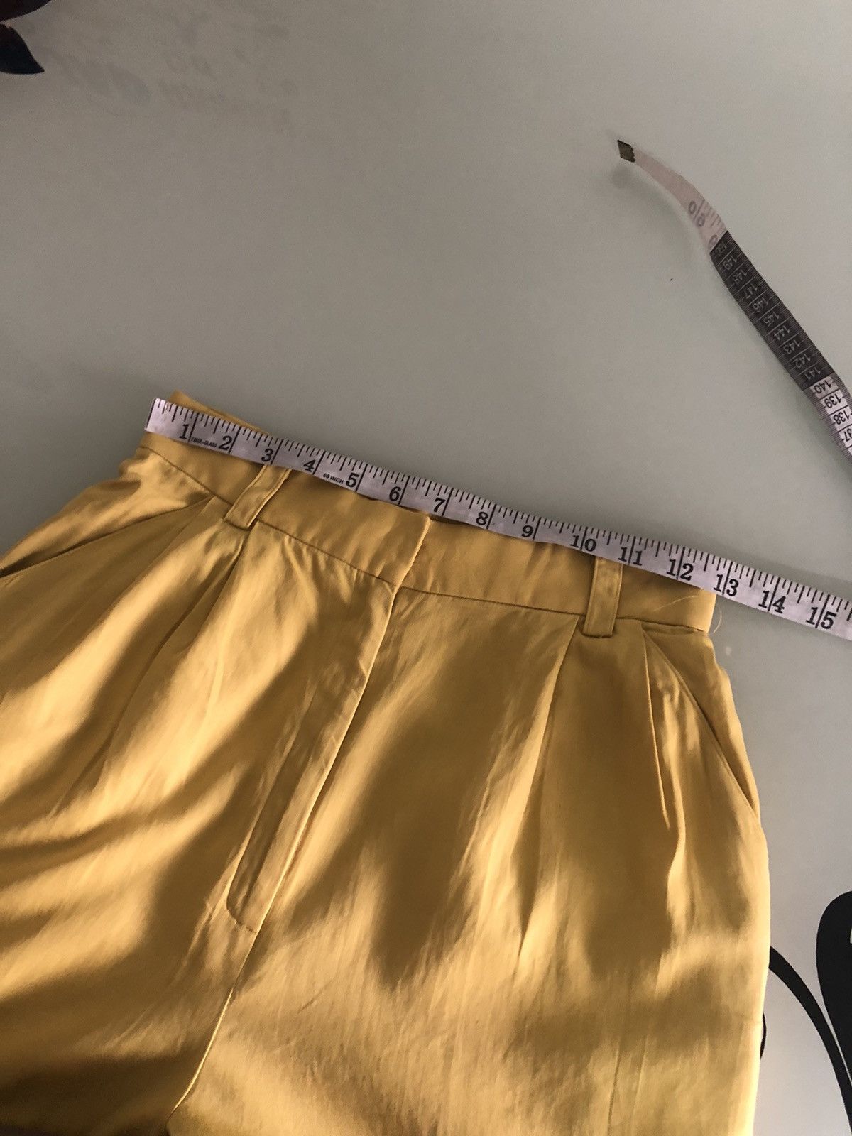 Balenciaga Vintage 90s Balenciaga Paris Yellow Trouser Pants Size 26" / US 2 / IT 38 - 18 Thumbnail