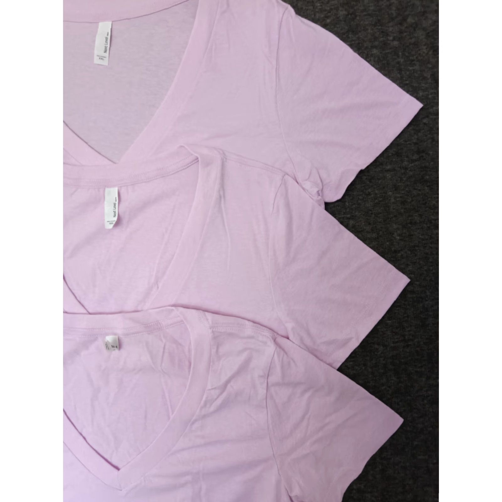 Next Level Next Level V-Neck Shirt Woman's Pink 2XL 3-Pack Short Sleeve Cotton Blend T-Shirt Casual Size XXL / US 16-18 / IT 52-54 - 4 Thumbnail
