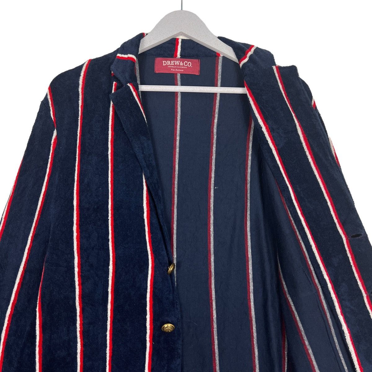 Other 🔥 DREW & CO ARTISAN STRIPE CARDIGAN BLAZER MADE IN ITALY Size US XXL / EU 58 / 5 - 10 Thumbnail