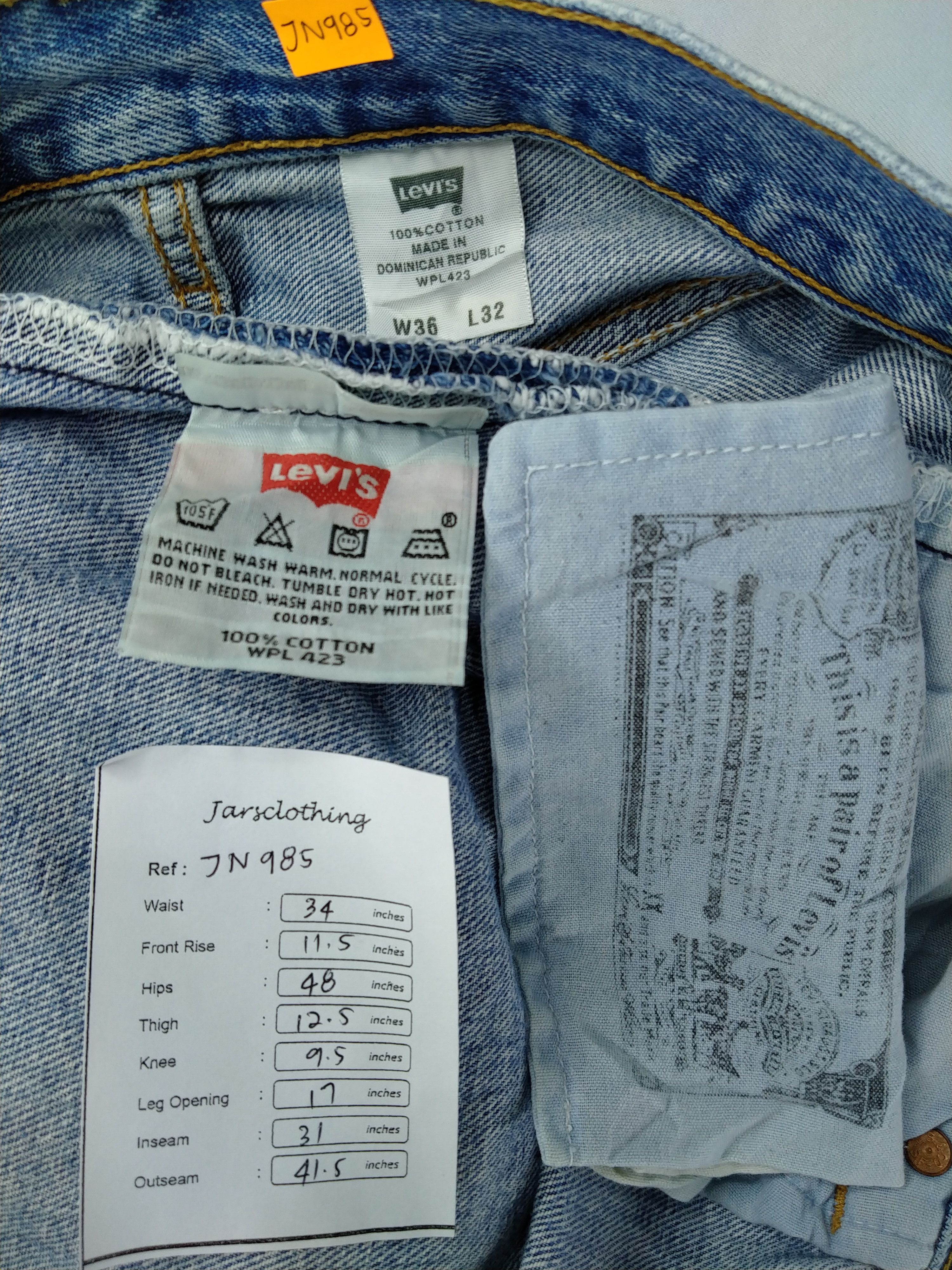 Levi's Blue Wash Vintage Levi's 501 Jeans 34x31 Denim -JN985 Size US 34 / EU 50 - 8 Thumbnail