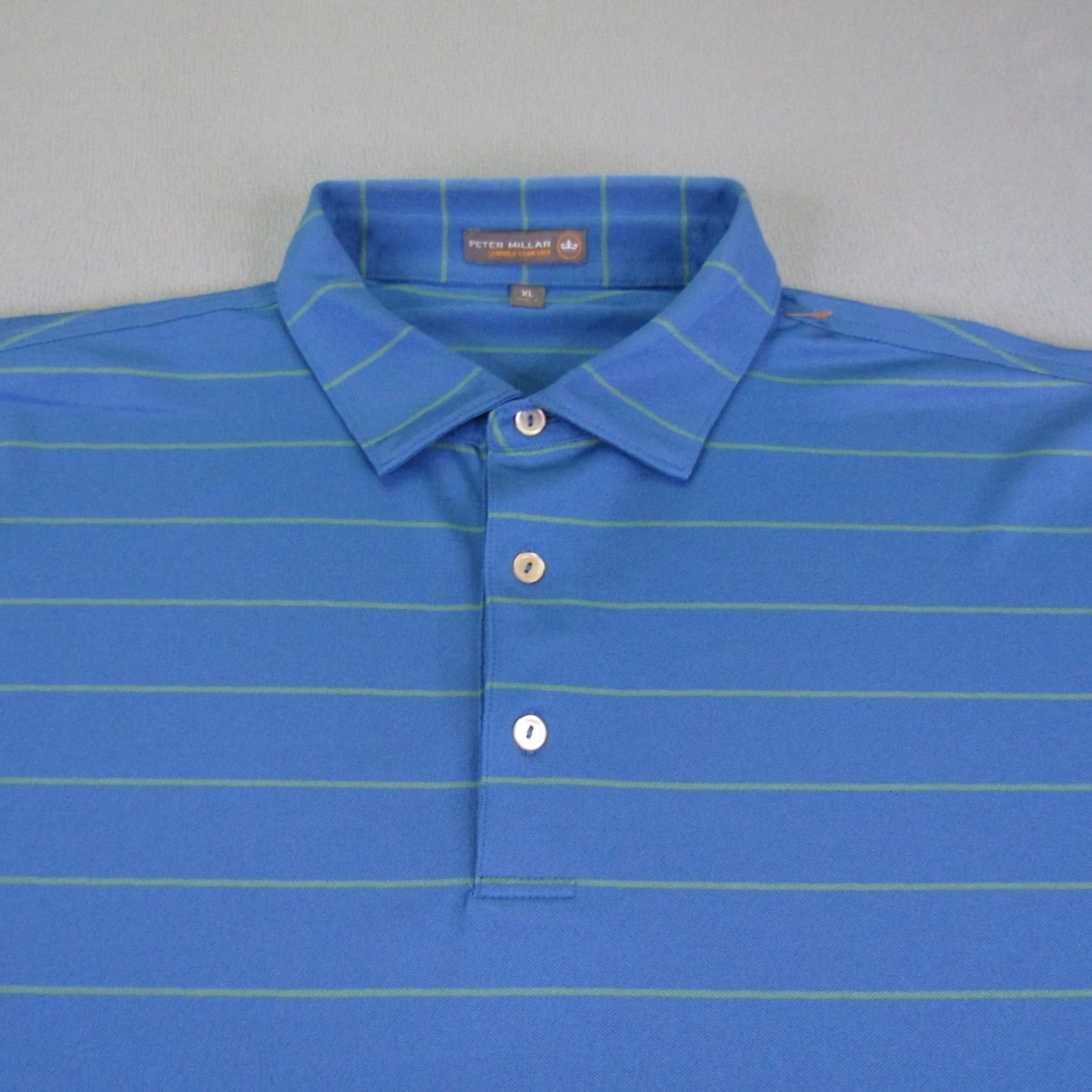 Peter Millar Peter Millar Polo Shirt Mens XL Blue Green Stripes Summer Comfort Performance Shirt Size US XL / EU 56 / 4 - 2 Thumbnail