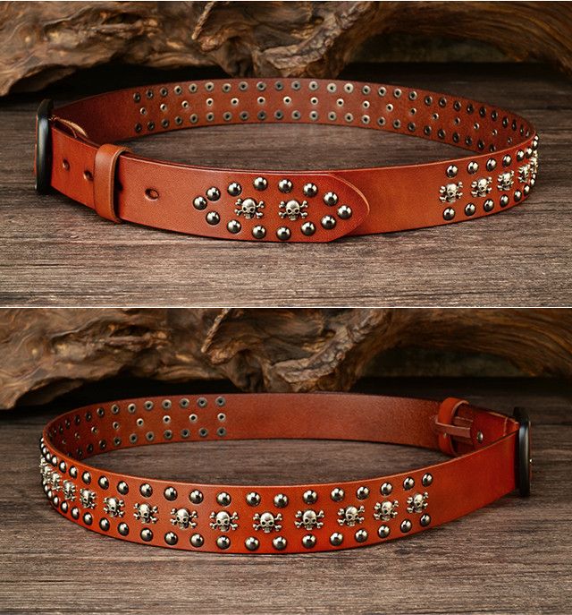 Japanese Brand × Vintage Men rivet skull belt Size ONE SIZE - 2 Thumbnail