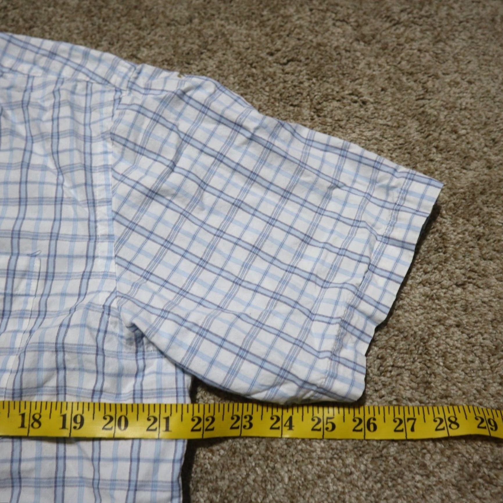 Izod VINTAGE IZOD Men's Short Sleeve Plaid Button-Down Shirt Medium Blue Casual 90s Size US M / EU 48-50 / 2 - 6 Thumbnail