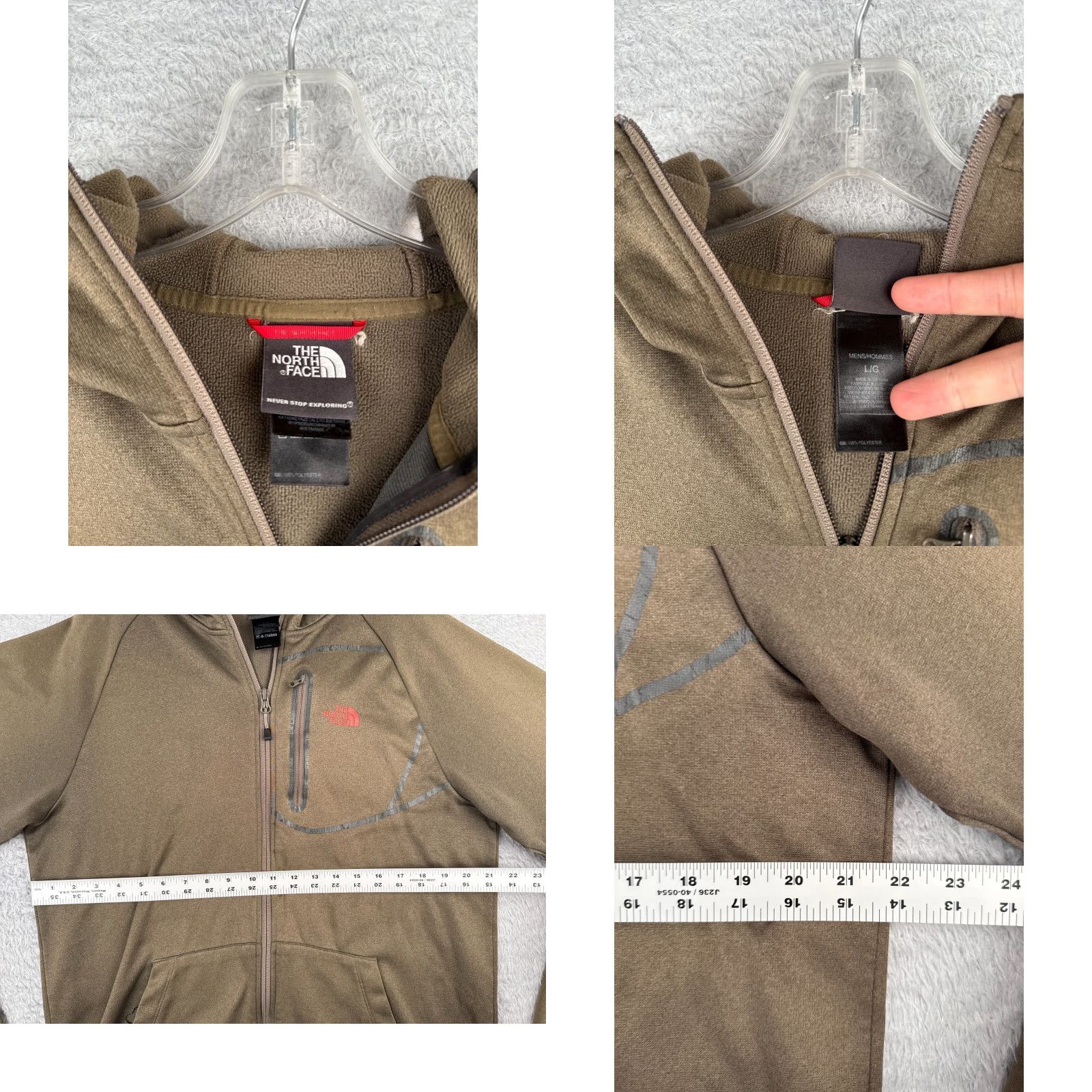 The North Face The North Face Jacket Men L Green Full Zip Windbreaker Polyester Pockets Logo Embroidered Outdoor Classic Hiking Size US L / EU 52-54 / 3 - 8 Thumbnail