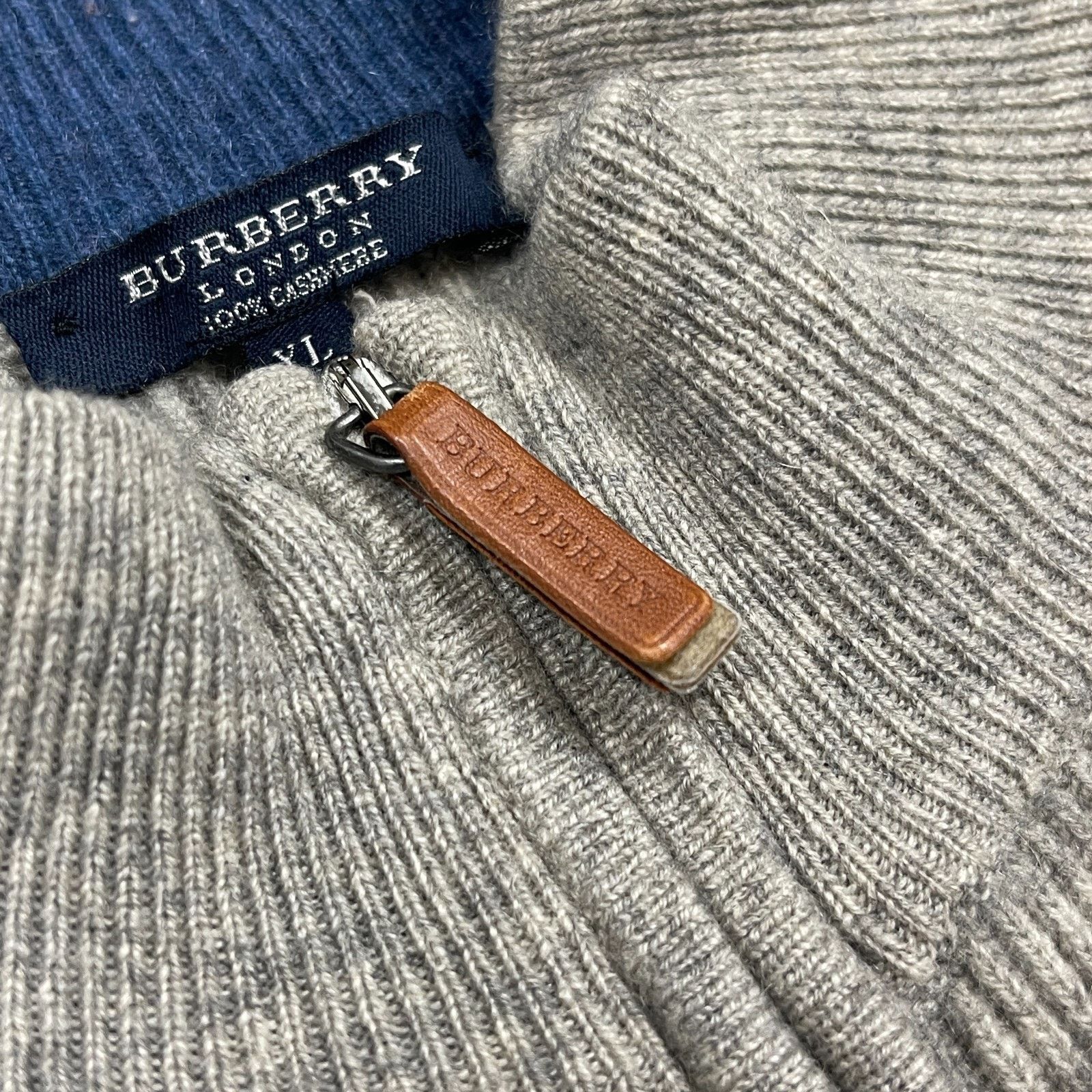 Burberry × Vintage BURBERRY London 100% Cashmere 1/4 Zip Pullover Sweater XL Size US XL / EU 56 / 4 - 5 Thumbnail