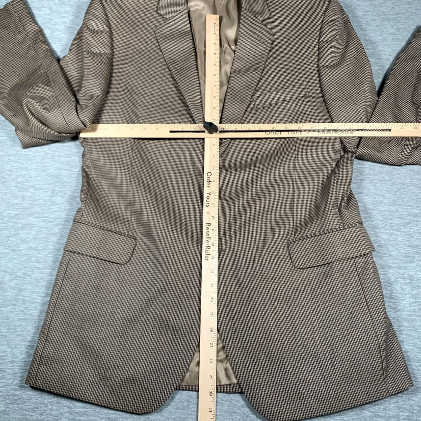 Jos. A. Bank Jos A Bank Mens 46 XL Brown Wool Houndstooth Sport Coat Jacket Signature Size US S / EU 44-46 / 1 - 6 Thumbnail