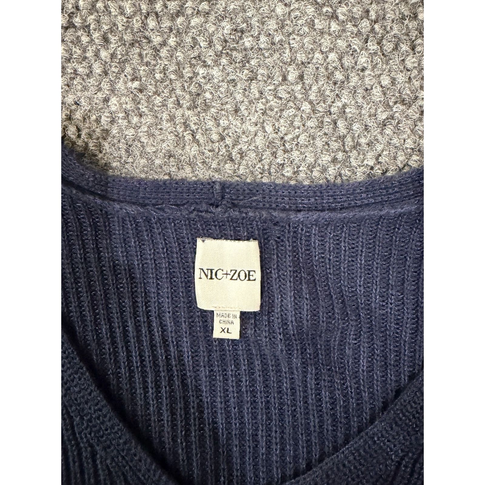 NIC+ZOE NIC+ZOE Sweater Womens XL Blue Knit Long Sleeve Crewneck Pullover Size XL / US 12-14 / IT 48-50 - 5 Thumbnail