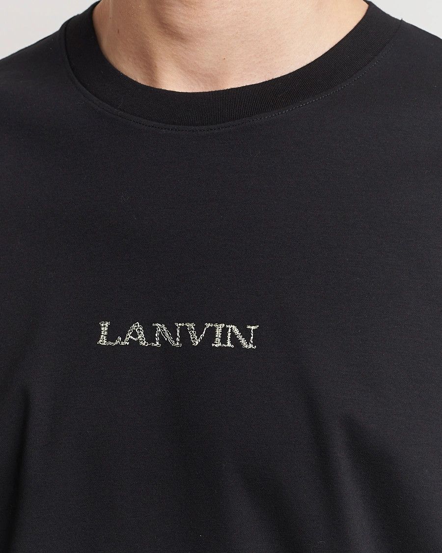 Lanvin oc11z0426 Embroidered Logo T-Shirt in Black Size US L / EU 52-54 / 3 - 5 Thumbnail