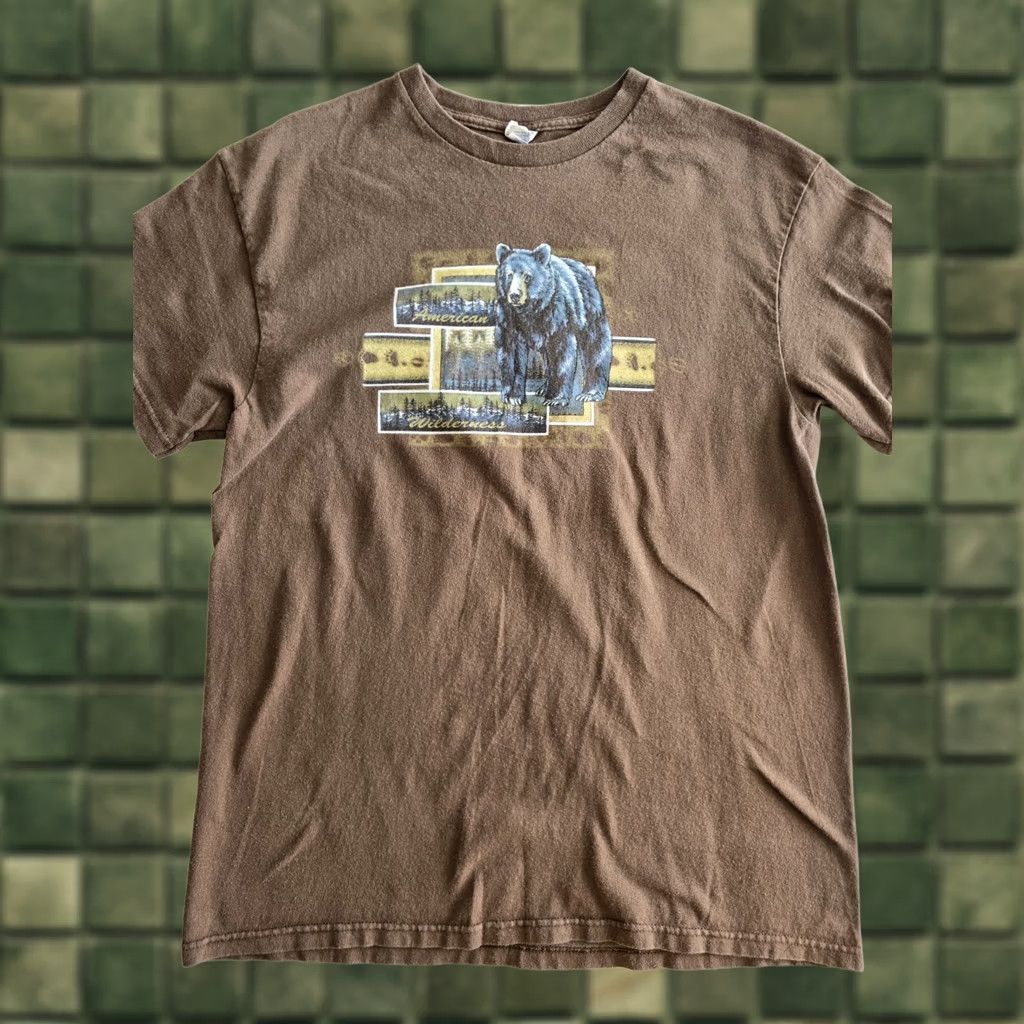 Delta VINTAGE Delta T Shirt Mens Large Brown Bear American Wilderness Nature Y2K 2000s Graphic Tee Cotton Short Sleeve Size US L / EU 52-54 / 3 - 1 Thumbnail
