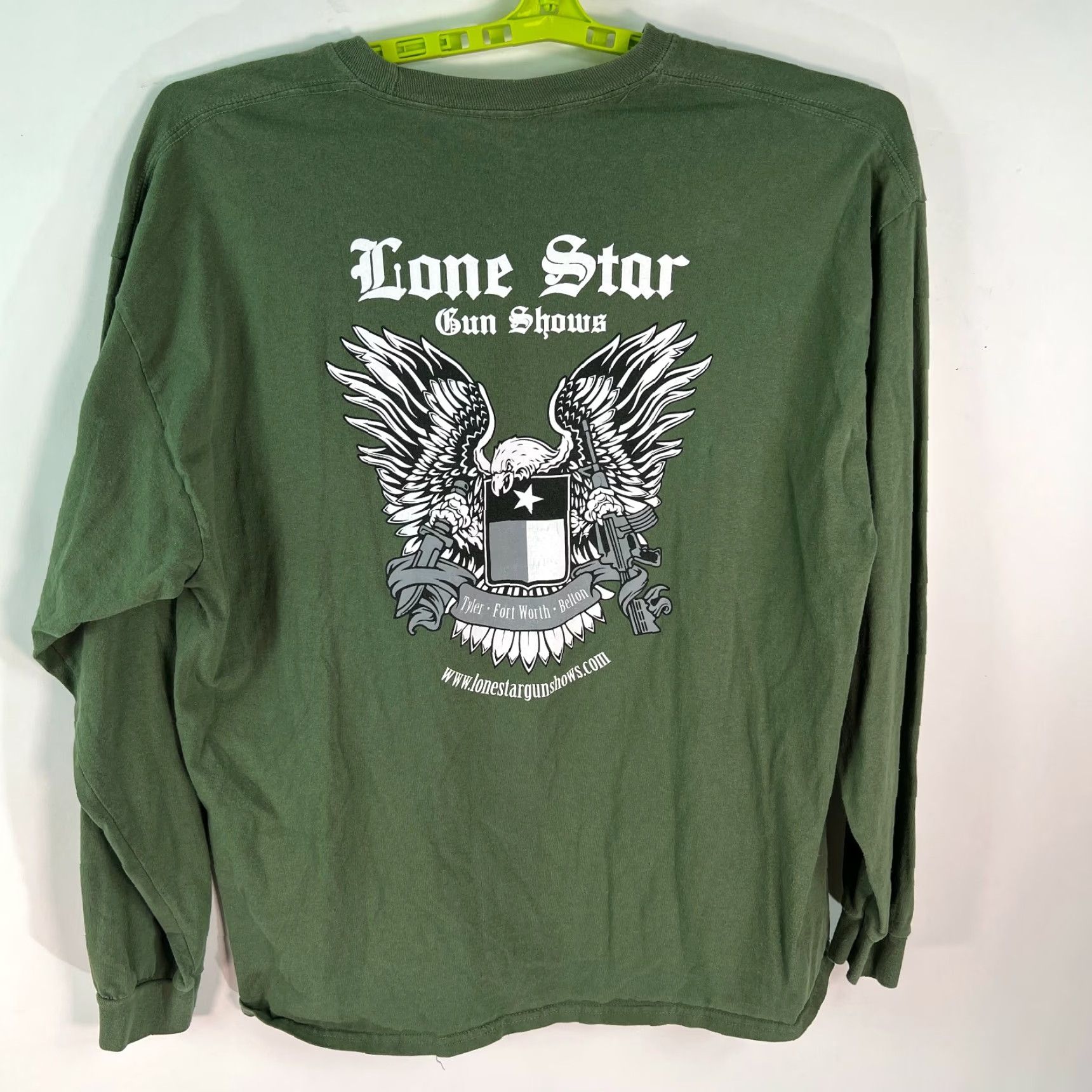 Gildan Gildan Mens Green T Shirt 2XL Lone Star Gun Shows Tyler Fort Worth Belton Graphic Vintage No N/A Size US XXL / EU 58 / 5 - 4 Thumbnail