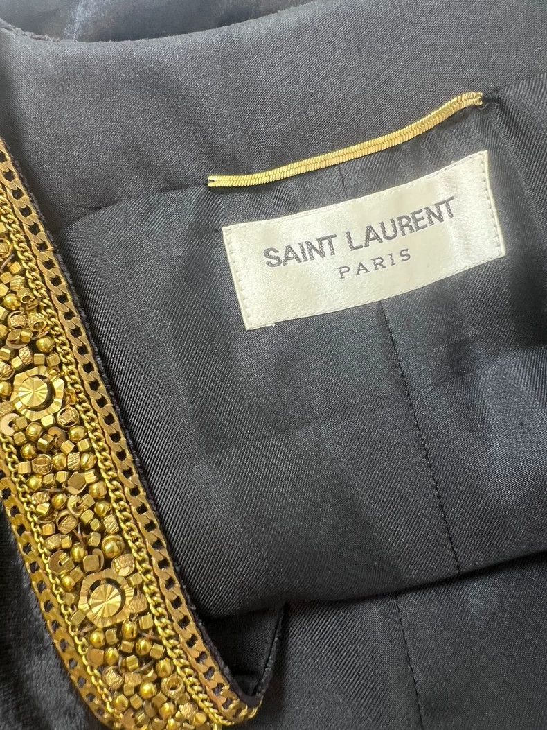 Saint Laurent Paris Saint Laurent Paris Velvet baroque gold-plated heavy indus Size XXS / US 00 / IT 34 - 5 Thumbnail