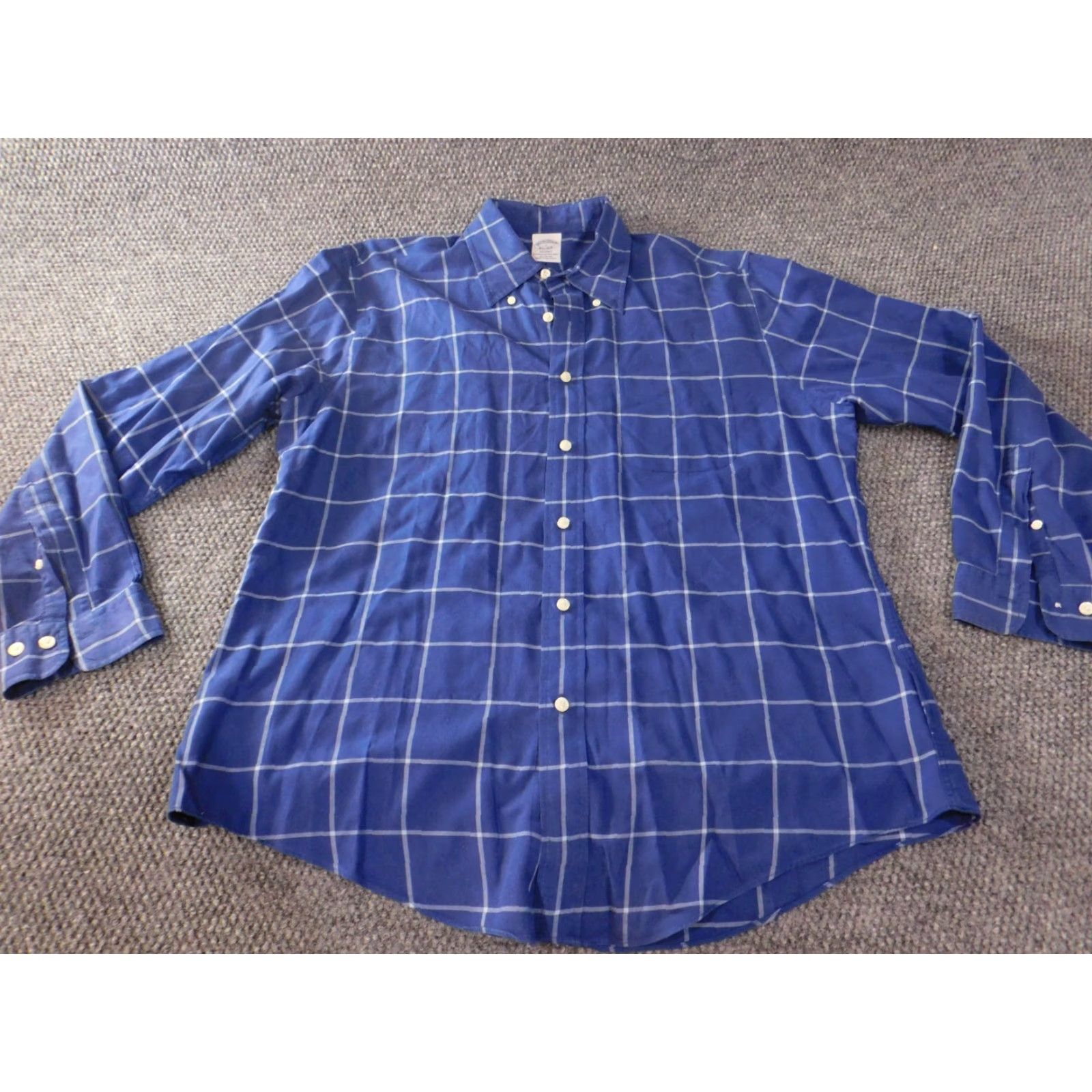 Brooks Brothers Brooks Brothers Mens Shirt L Blue 1818 Regent Button-Down Plaid Cotton Knit Long Sleeve Collared Regular Classic Polo Vintage: No Size US L / EU 52-54 / 3 - 3 Thumbnail