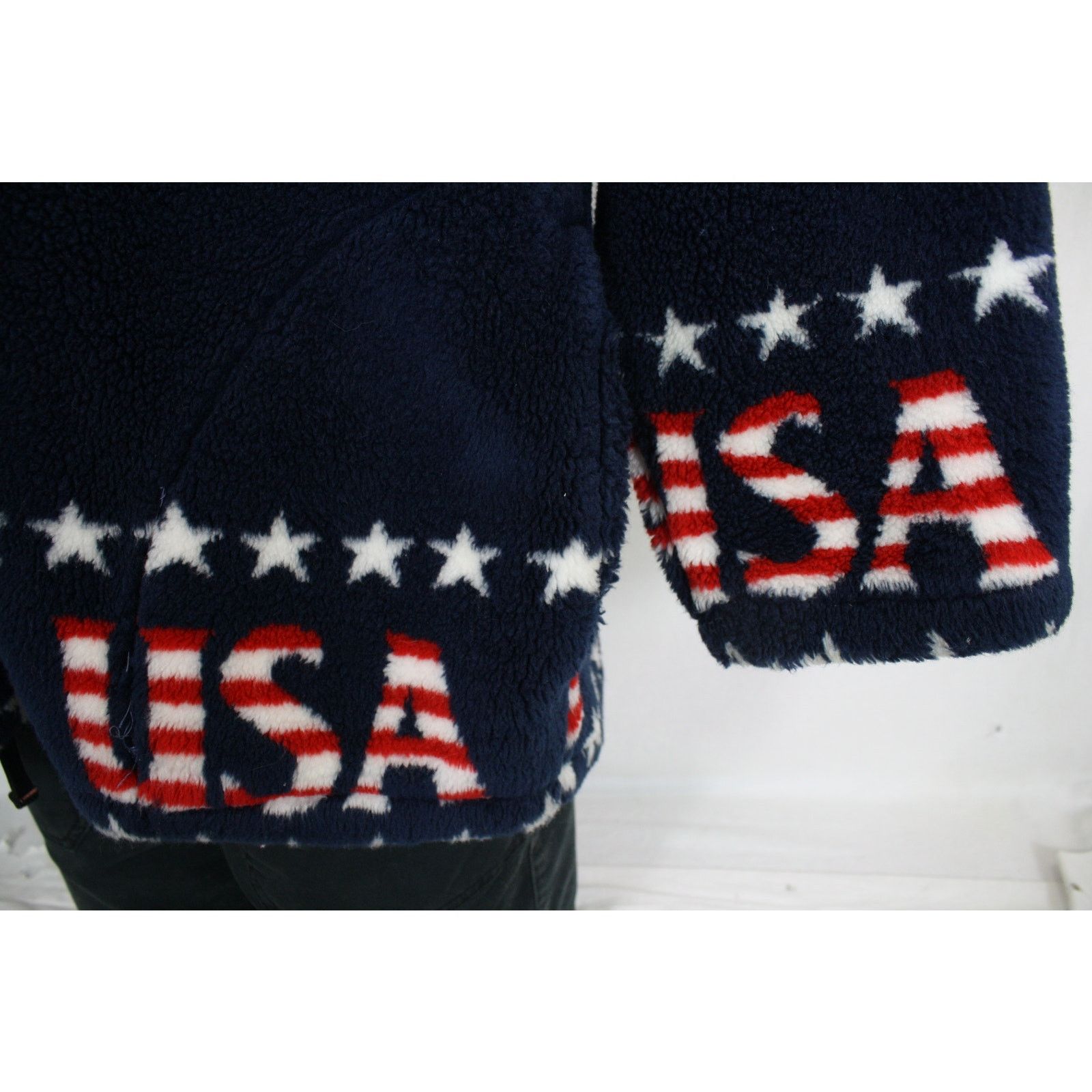 Vintage Vintage Black Mountain USA Flag Fleece Jacket Mens XL Size US XL / EU 56 / 4 - 7 Thumbnail