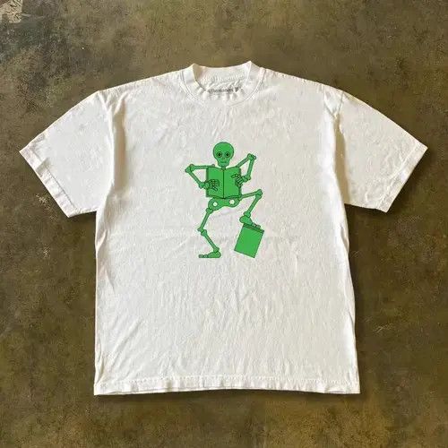 VIBE White street casual retro fun robot print t-shirt Size US M / EU 48-50 / 2 - 3 Thumbnail