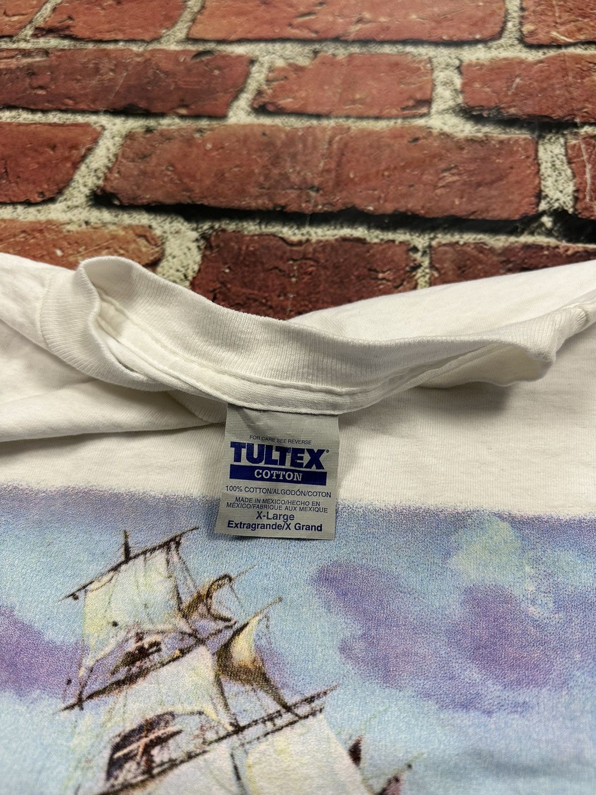 Tultex × Vintage Vintage 90s Mayflower Ship Plymouth Voyage Tee Single Stitch Size US XL / EU 56 / 4 - 5 Thumbnail