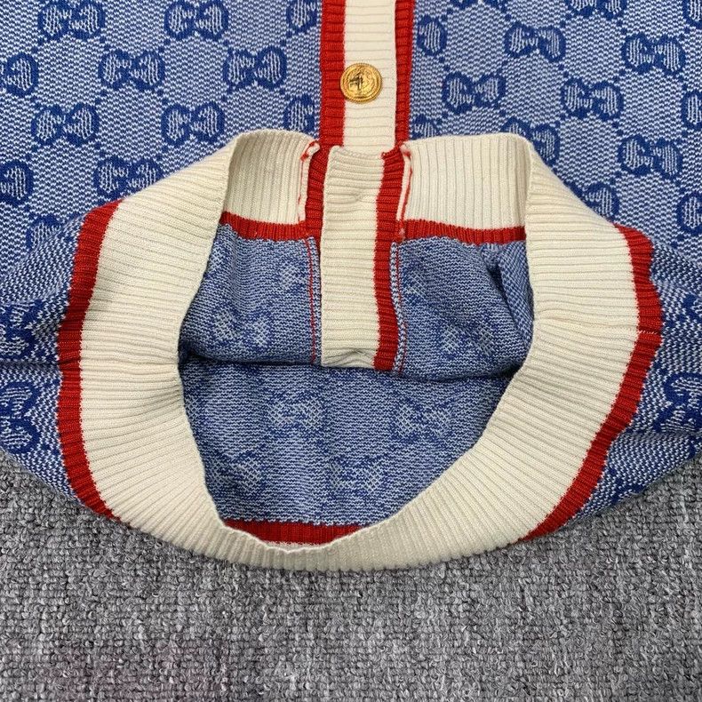 Gucci Gucci Blue double G old flower full print knitted cardigan Size S / US 4 / IT 40 - 8 Thumbnail