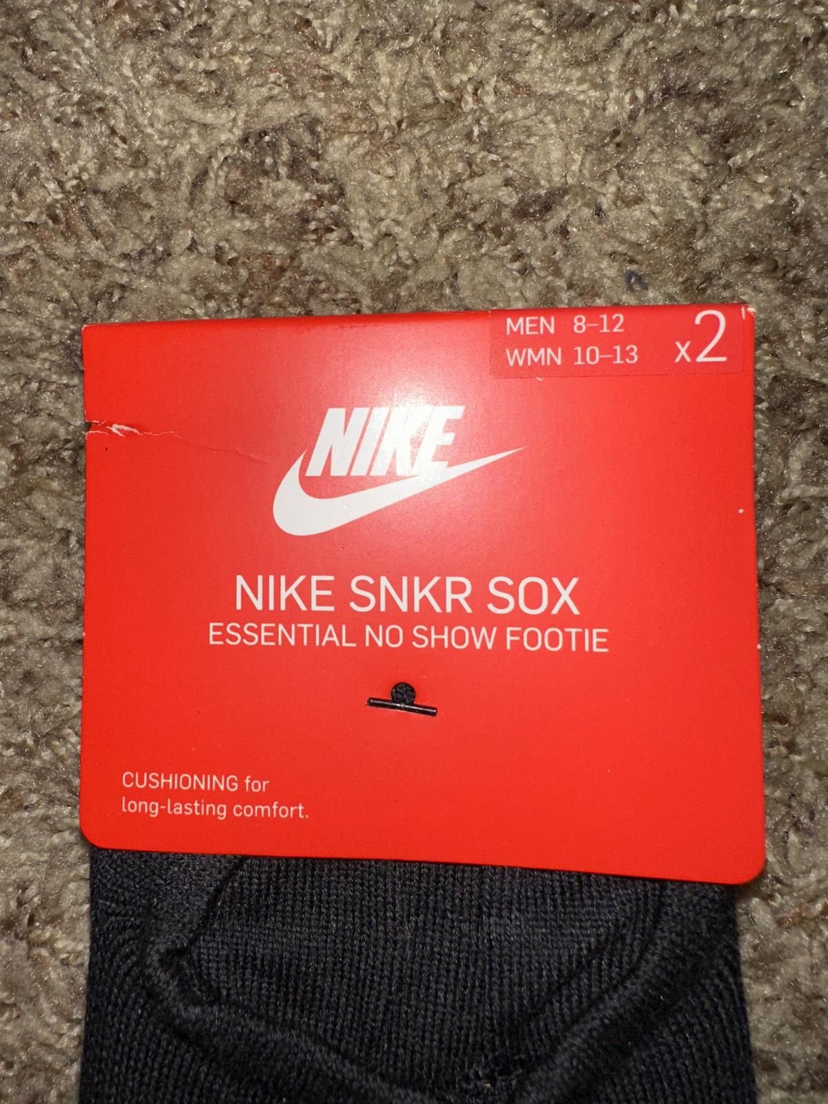 Nike Nike Mens 2-Pack SNKRS Sox Essential No Show Footie Socks Size ONE SIZE - 2 Thumbnail