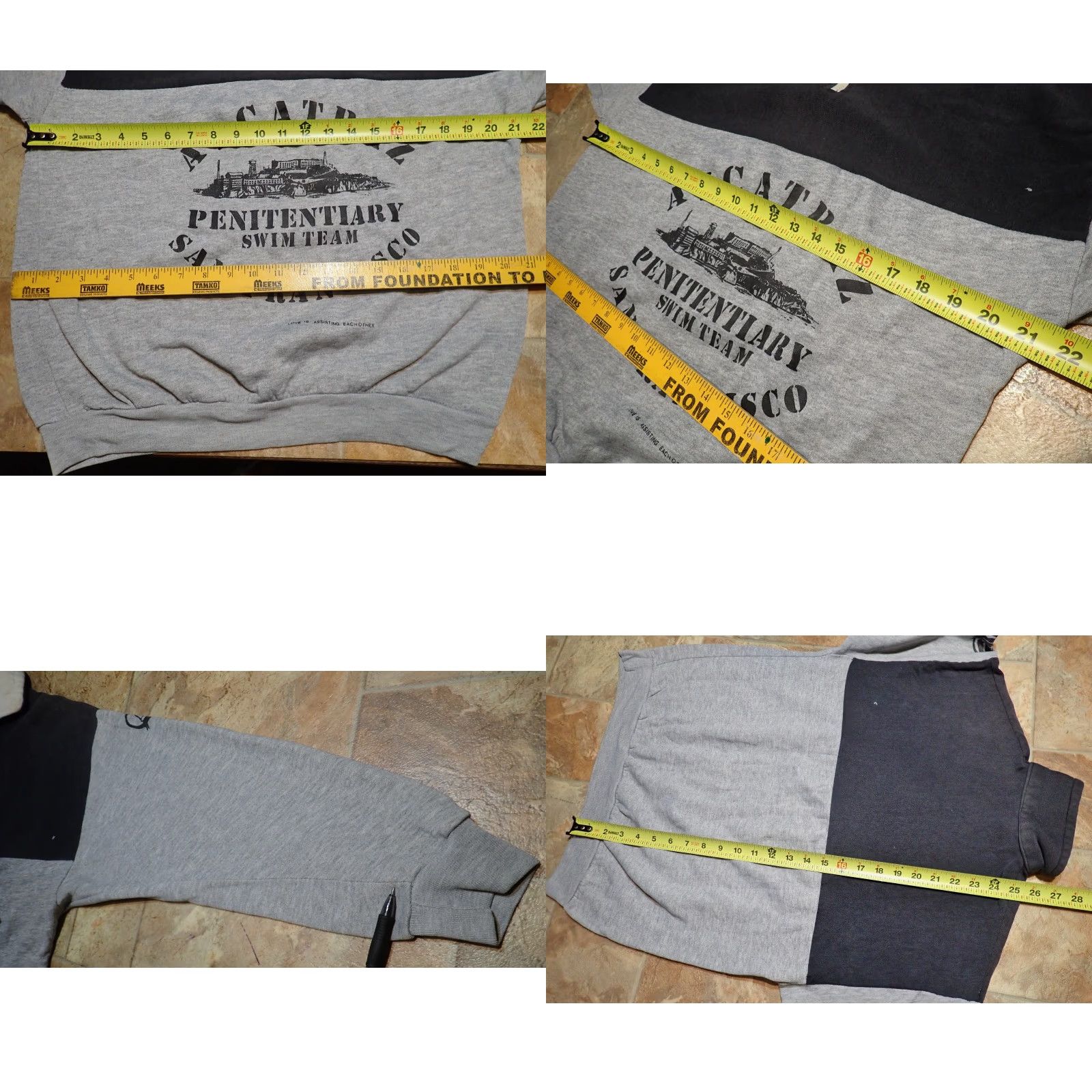 Vintage VINTAGE Alcatraz Swim Team Sweatshirt 80s Gray Women’s XL Casual Grunge Retro Size XL / US 12-14 / IT 48-50 - 8 Thumbnail