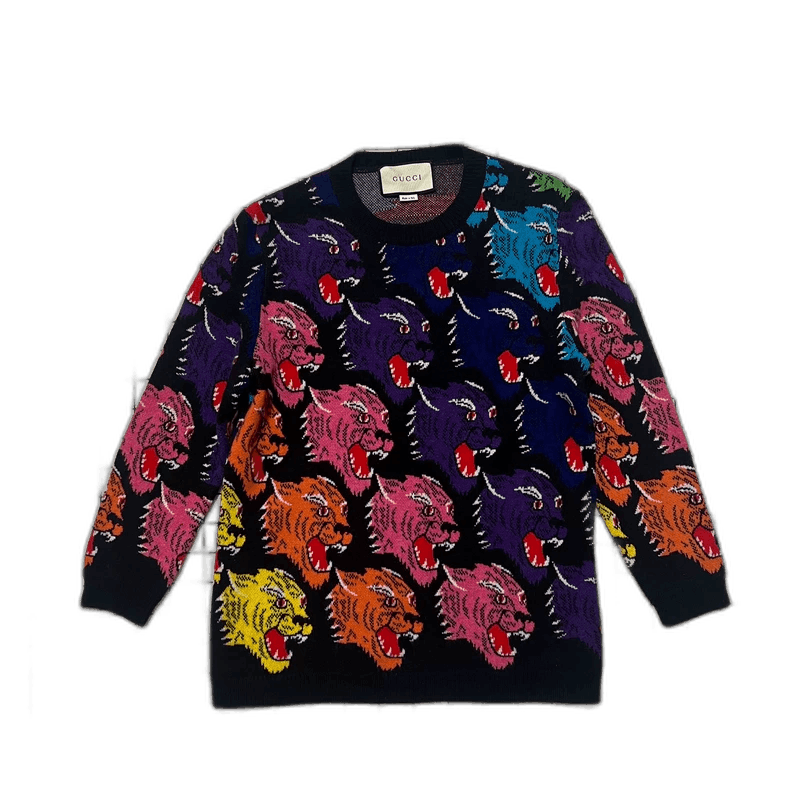Gucci Colorful Tiger Print Sweater