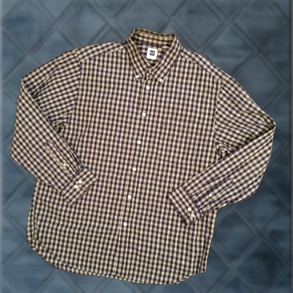 Gap Gap Shirt Button-Up Mens Large Blue Plaid Long Sleeve Casual Cotton Size US L / EU 52-54 / 3 - 1 Thumbnail