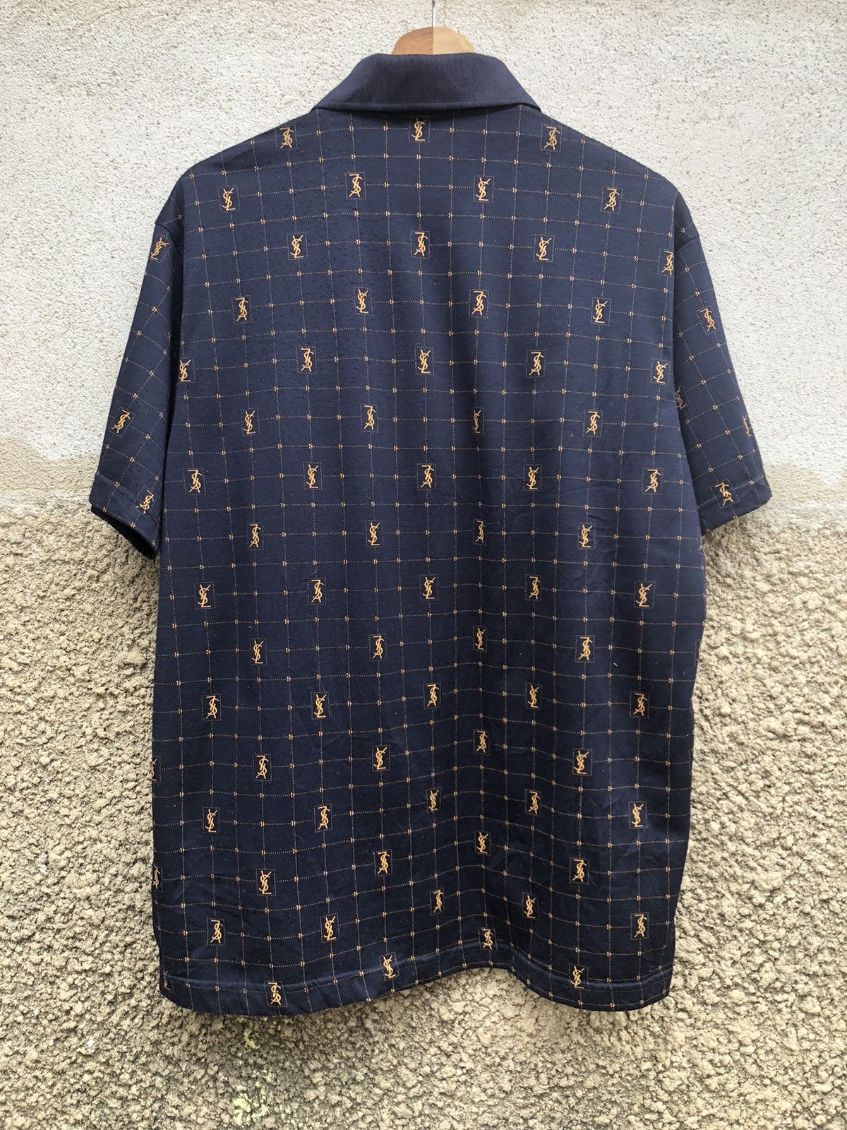 Vintage × Yves Saint Laurent Vintage YSL Yves Saint Laurent FullPrint Polos Size US L / EU 52-54 / 3 - 2 Thumbnail
