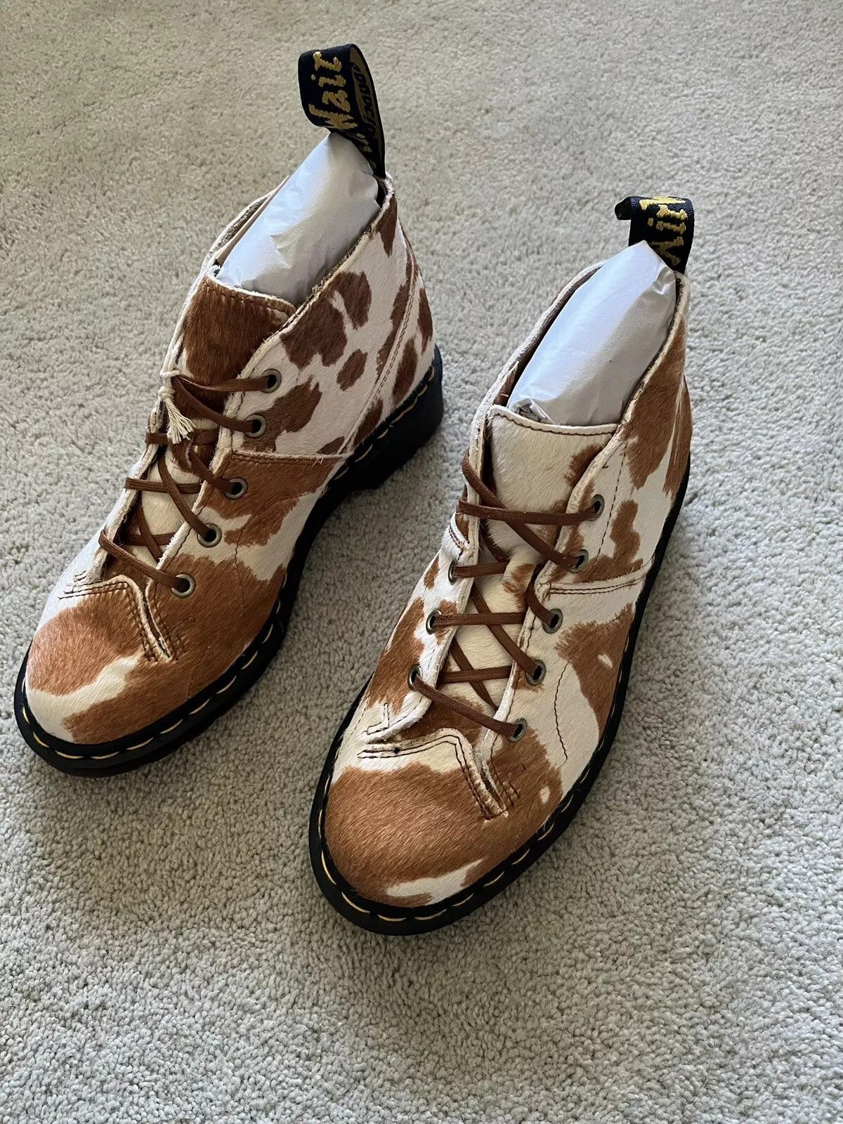 Dr. Martens CHURCH MONKEY BOOTS CALF HAIR IN JERSEY COW Size US 7 / IT 37 - 4 Thumbnail