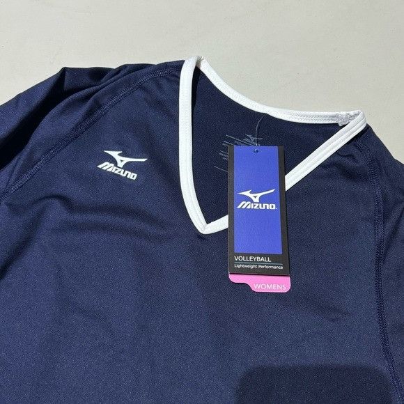Mizuno NWT MIZUNO WOMEN’S TECHNO PERFORMANCE LONG SLEEVE NAVY/WHITE Size L / US 10 / IT 46 - 2 Thumbnail