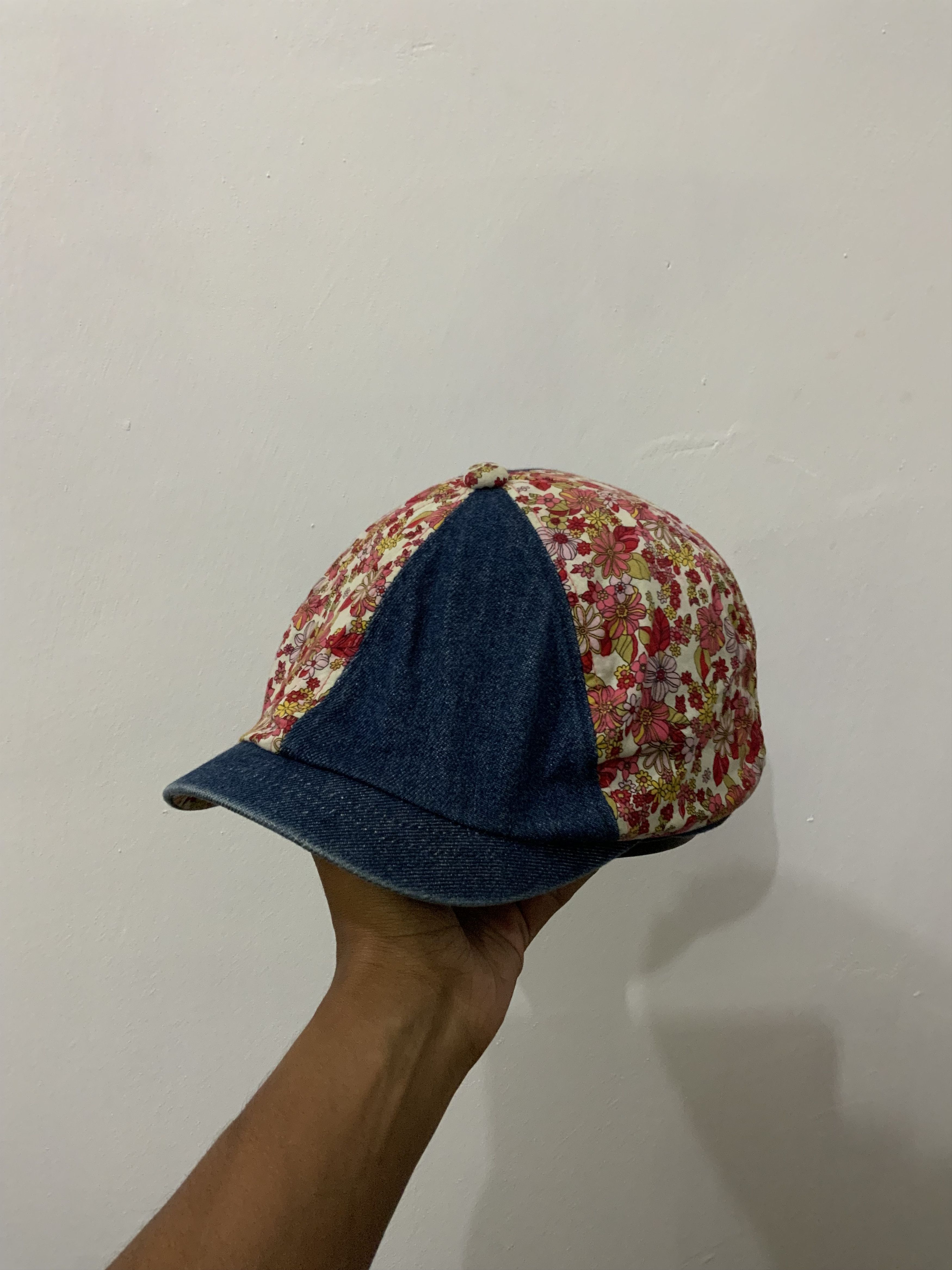 If Six Was Nine Denime Flower Patchwork Newsboy Hat Size ONE SIZE - 2 Thumbnail