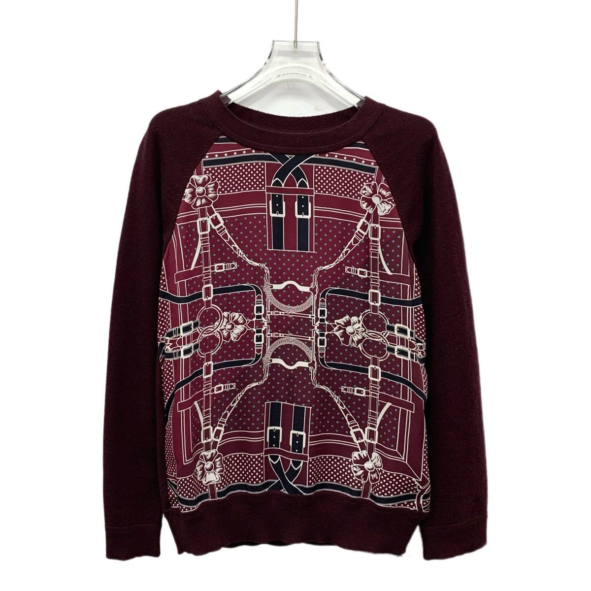 Hermes Hermes Chain Silk Wool Long Sleeve Knit Sweater K26WX Size XS / US 0-2 / IT 36-38 - 1 Thumbnail