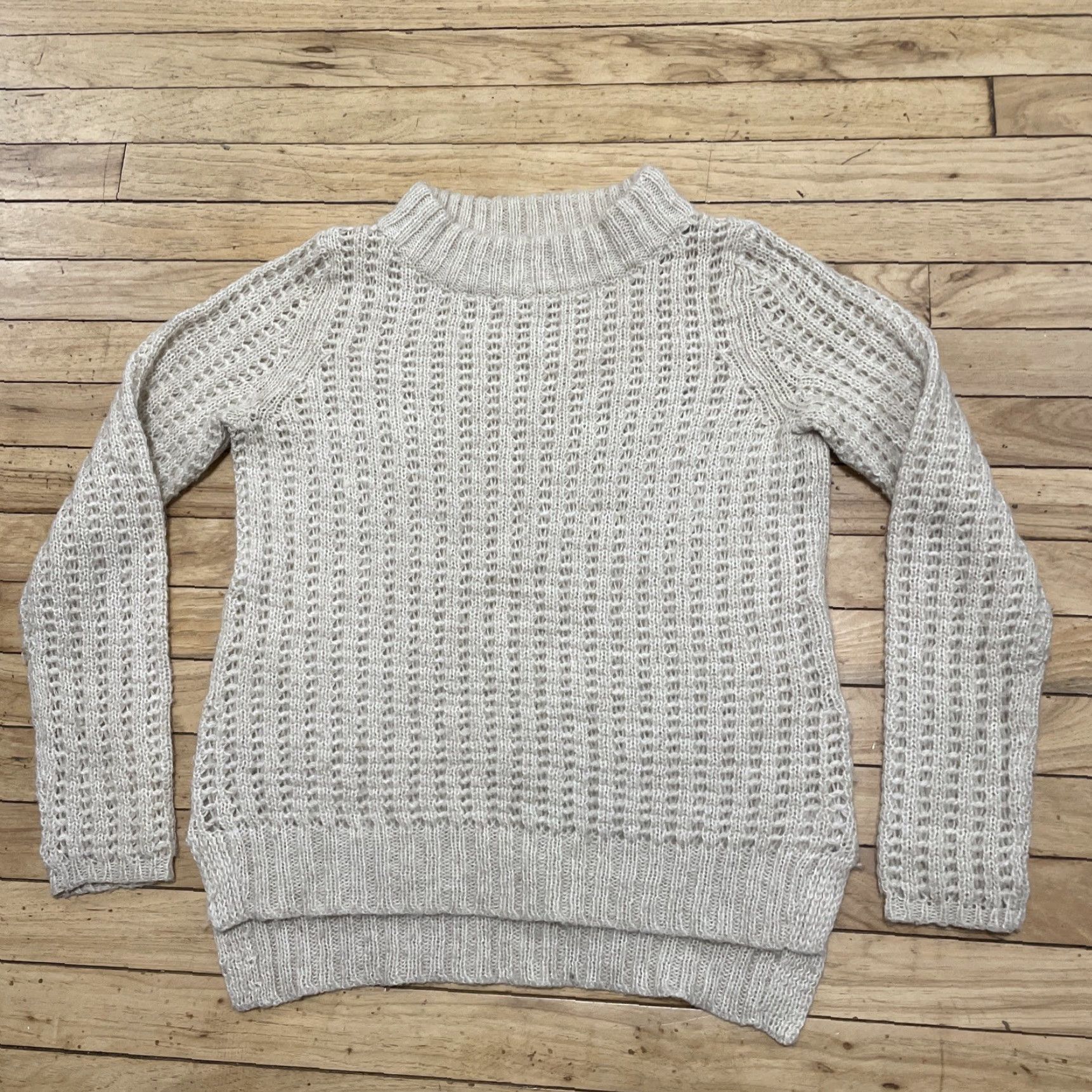 Vintage VINTAGE Field Flower Wool Blend Sweater Women S Cream Brown Crochet Knit Boho Old Money Size S / US 4 / IT 40 - 3 Thumbnail
