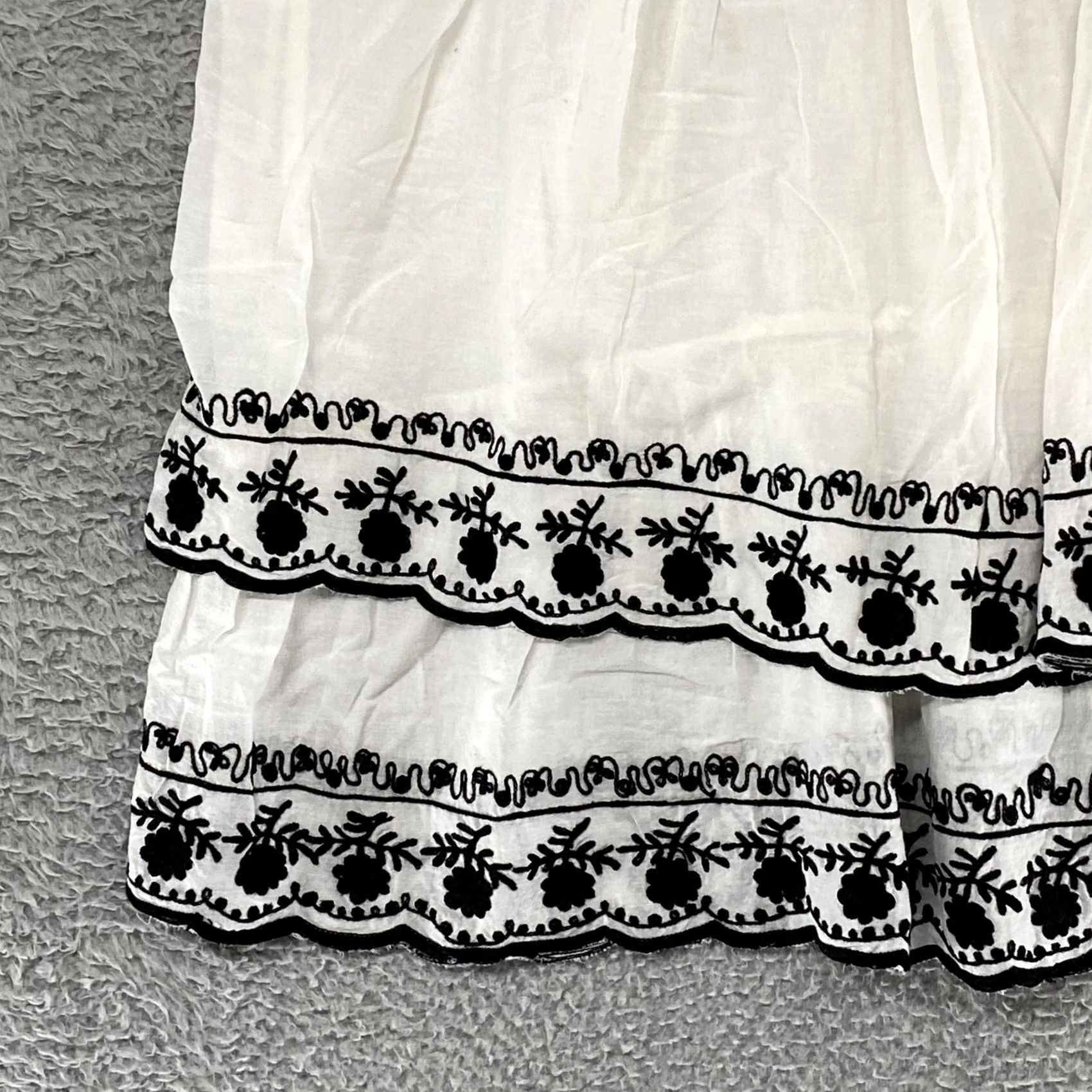 Vintage VINTAGE Floreat Embroidered Tank Top Womens 16 White Cotton Tiered Boho Beach Anthro Size XXL / US 16-18 / IT 52-54 - 3 Thumbnail