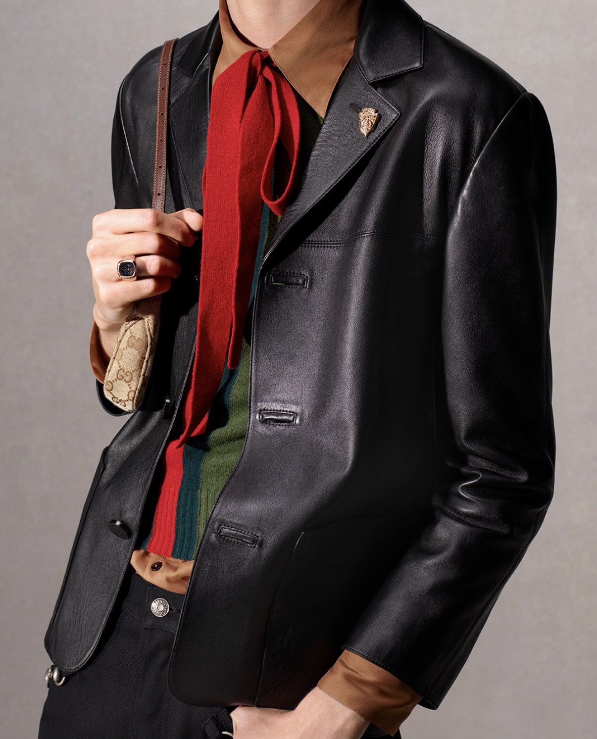 Gucci DEMNA - SS26 Nerd Soft Nappa Leather Jacket 50 Size US M / EU 48-50 / 2 - 1 Thumbnail
