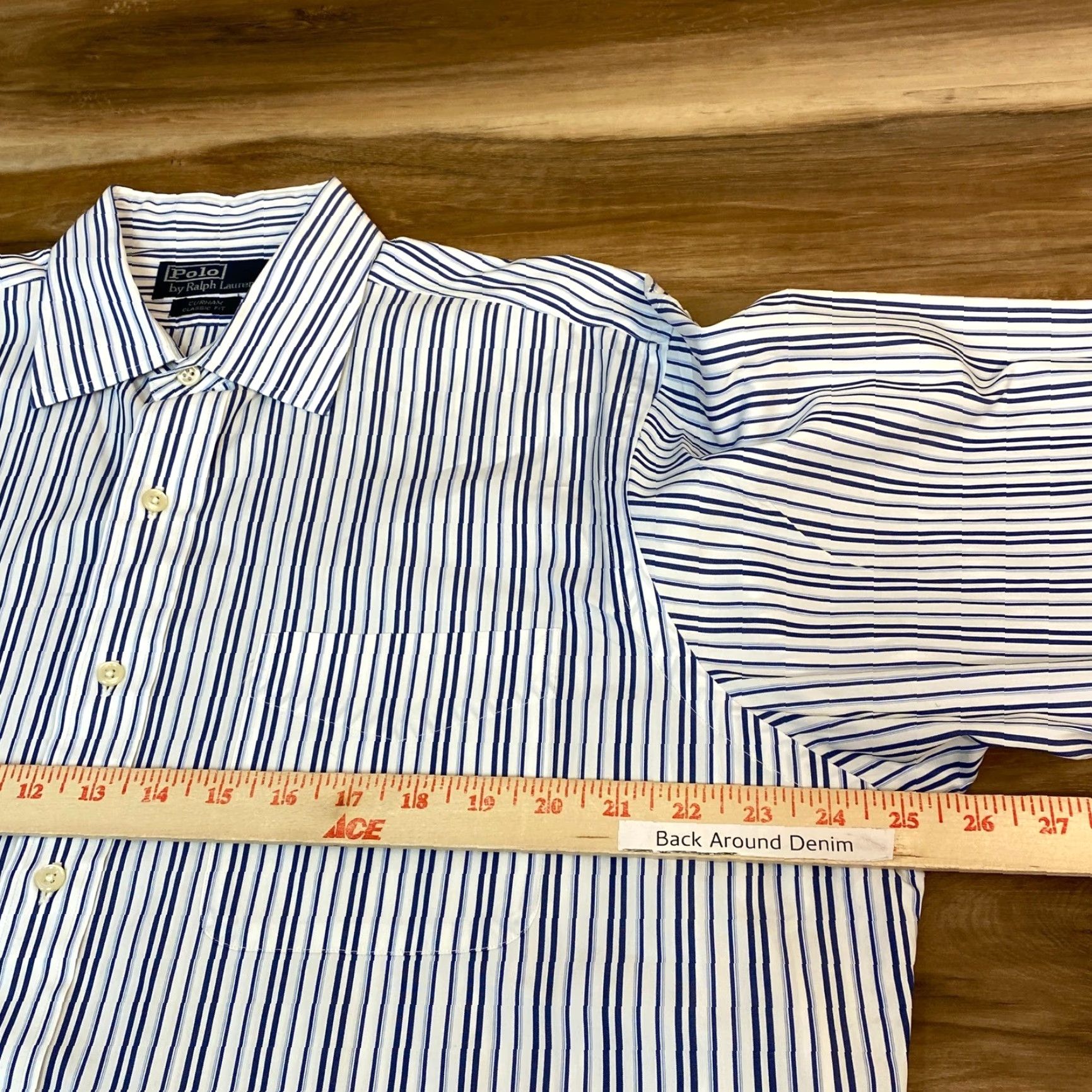 Polo Ralph Lauren Polo Ralph Lauren Shirt Striped Classic Fit Curham Mens 16.5 32/33 Blue White Dress Shirt Long Sleeve Button-Down Size US XL / EU 56 / 4 - 7 Thumbnail
