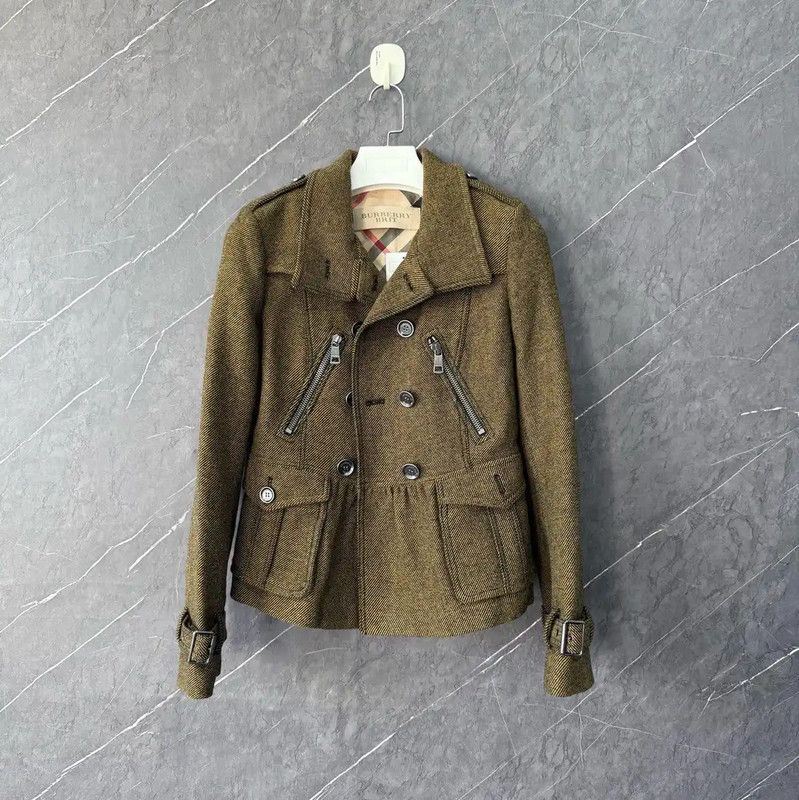 Burberry Burberry Brown-green Cotton Women's Jacket Size ONE SIZE - 1 Thumbnail