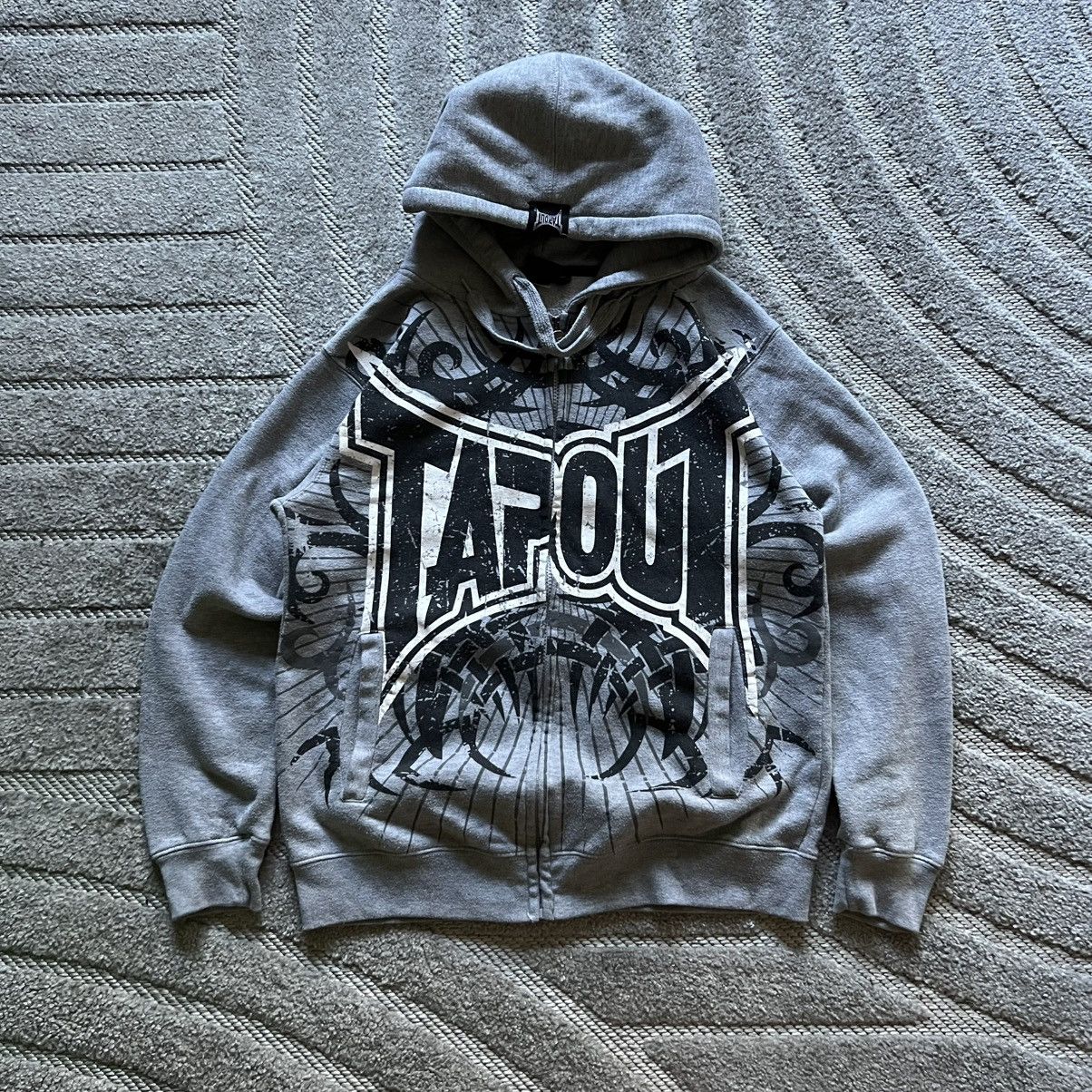 Vintage Y2K Tapout Logo Zip Up Hoodie Streetwear Style