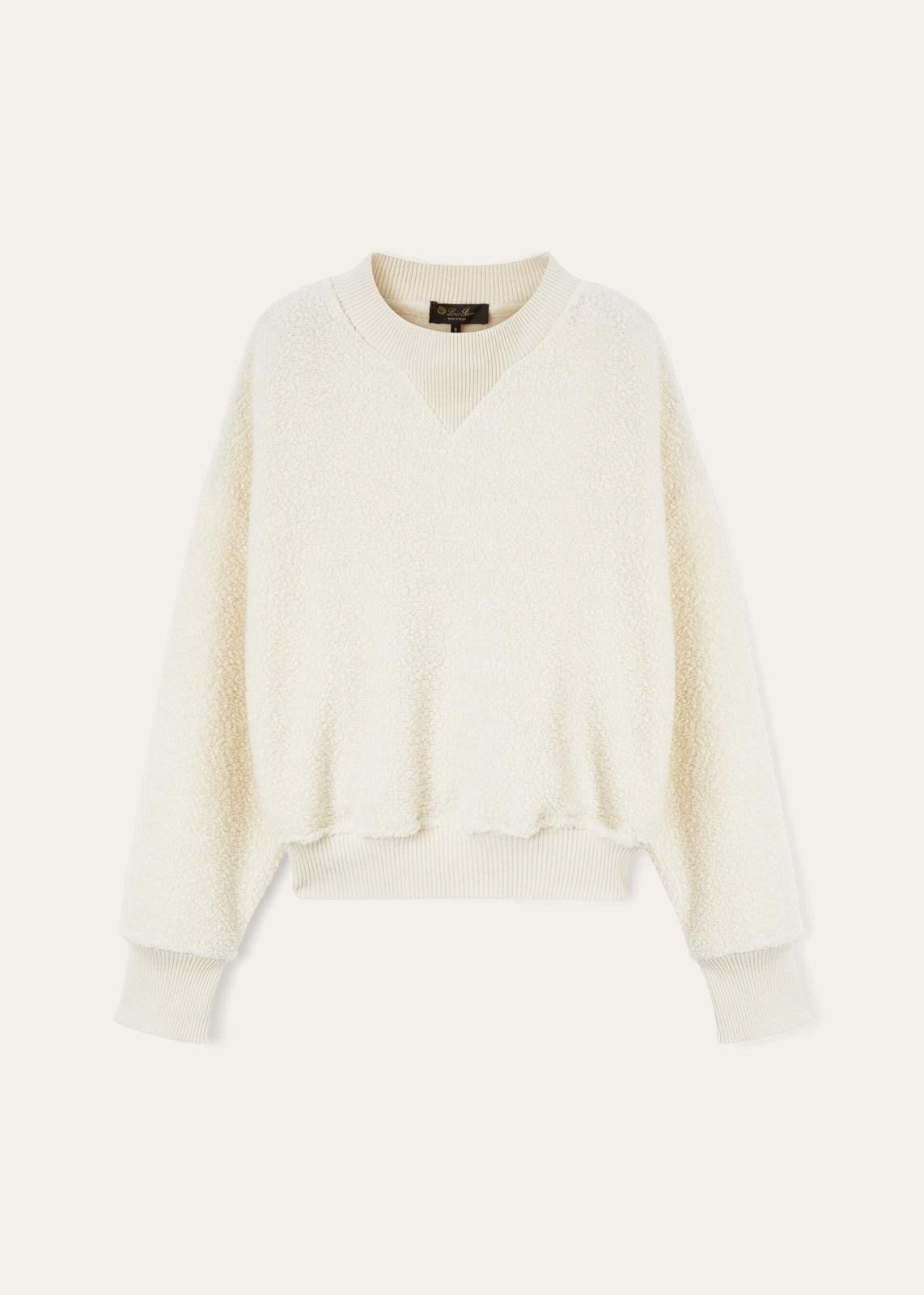 Loro Piana o1srvl11e1124 Cocooning Cropped Crew-Neck Sweatshirt Size M / US 6-8 / IT 42-44 - 1 Thumbnail