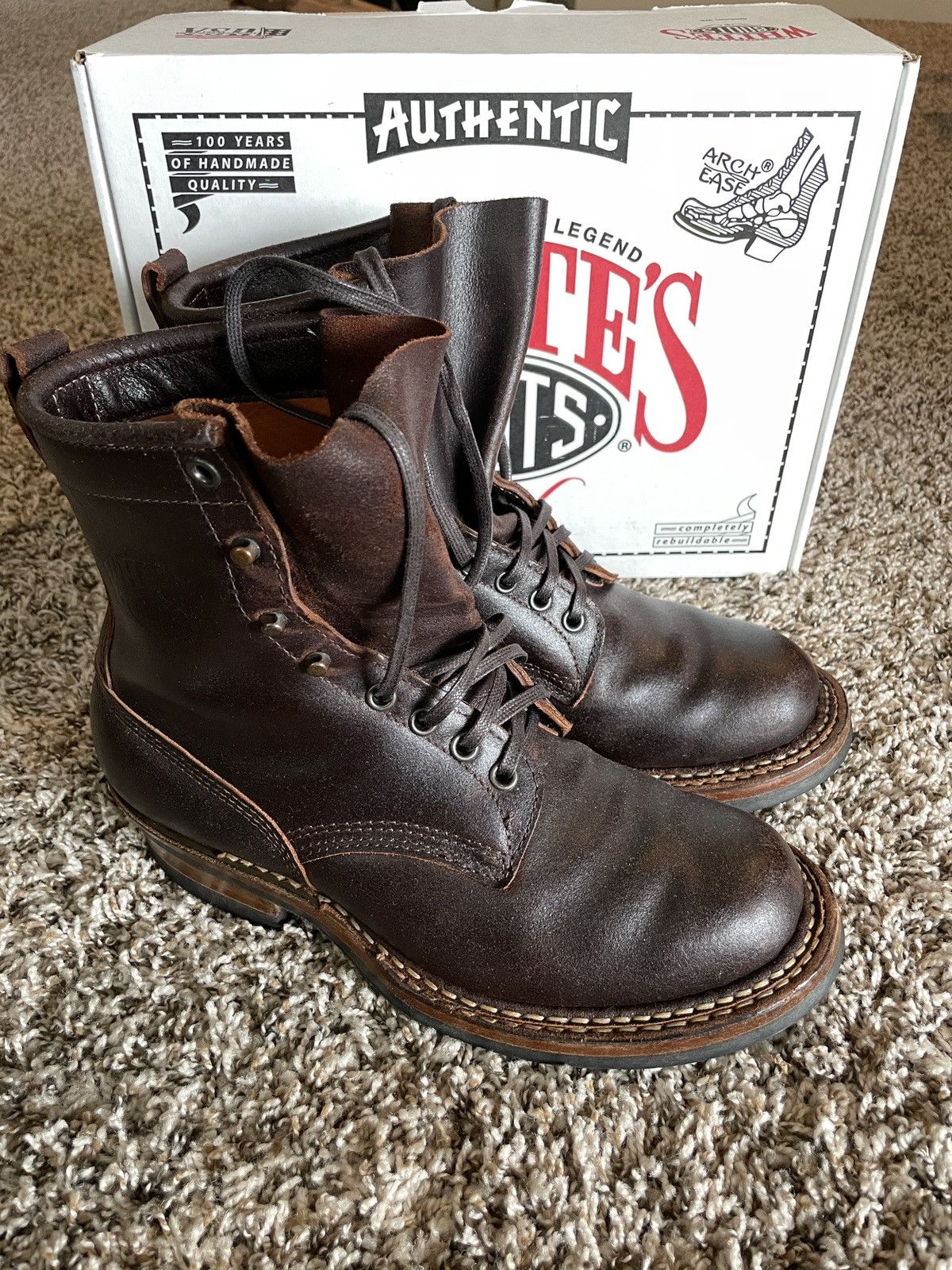 image of Whites Boots White's Bounty Hunter Mto - Size 7 Ff - Brown Waxed Flesh Shoes, Men's