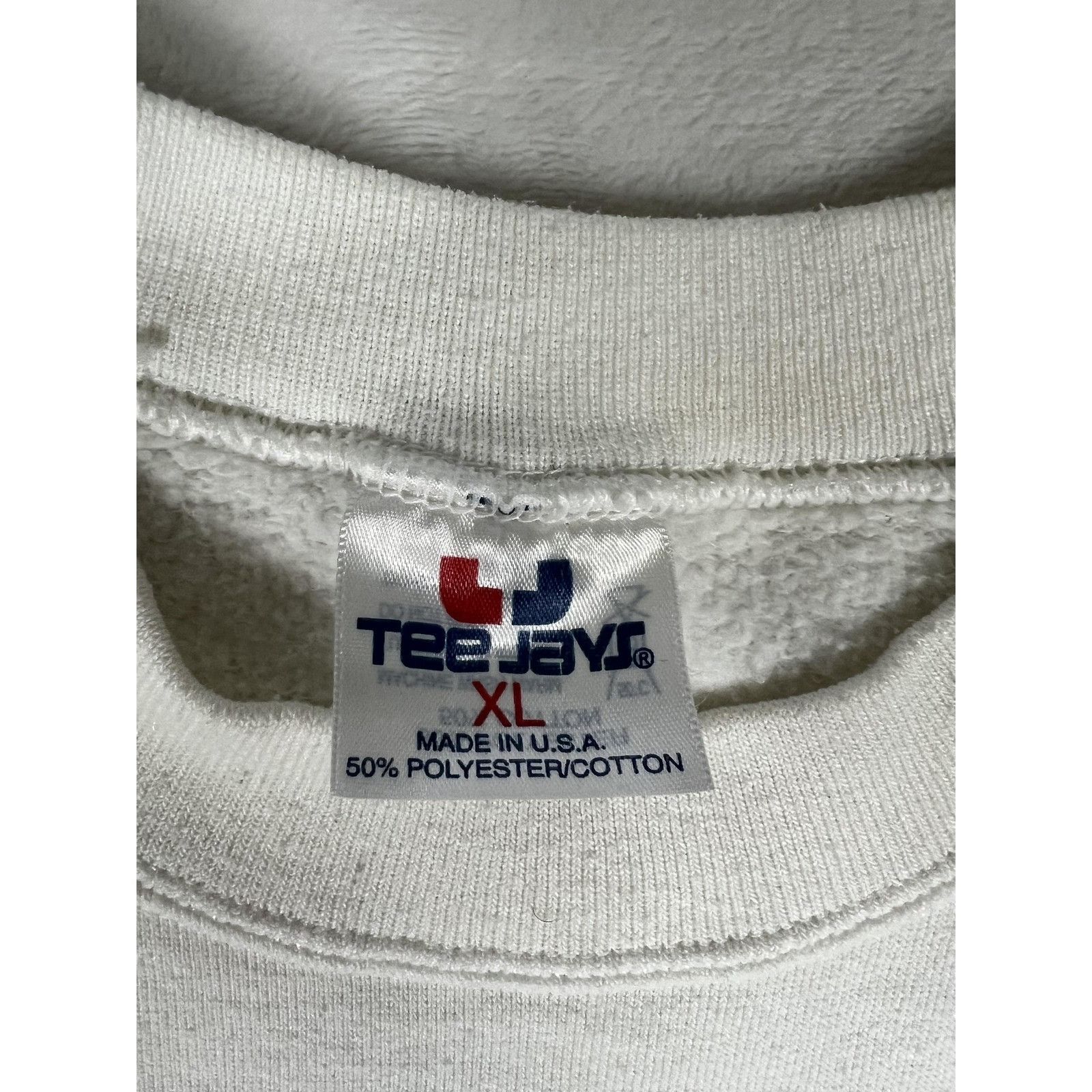TEE JAYS Vintage Happy Holidays Penguin Sweatshirt Mens XL White Grap Size US XL / EU 56 / 4 - 4 Thumbnail