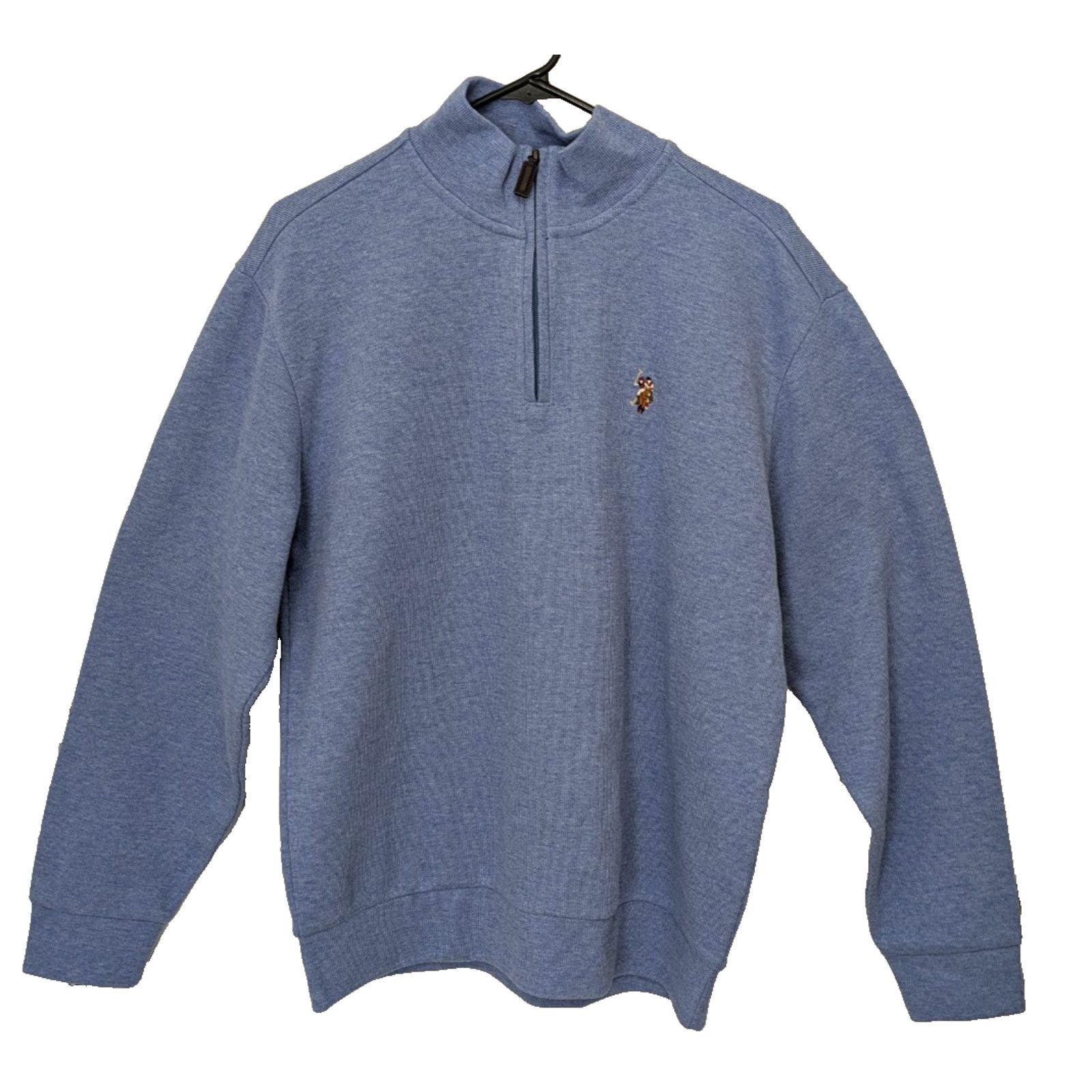U.S. Polo Assn. Men's US Polo Assn 1/4 Zip Pullover Blue Large Sweater Size US L / EU 52-54 / 3 - 1 Thumbnail