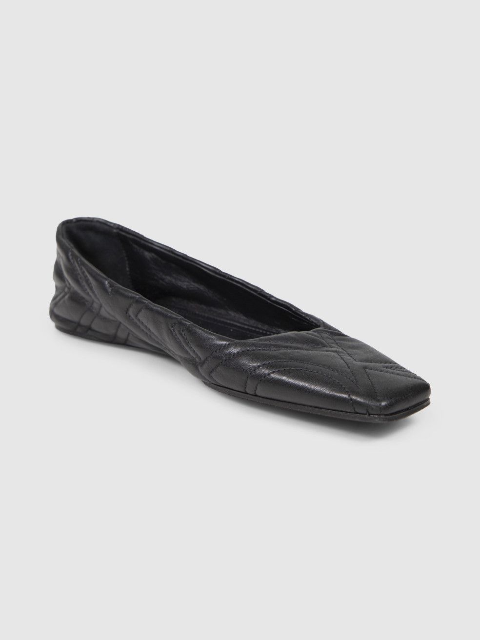 Toteme Black Leather Quilted Ballet Flats Size US 8 / IT 38 - 1 Thumbnail