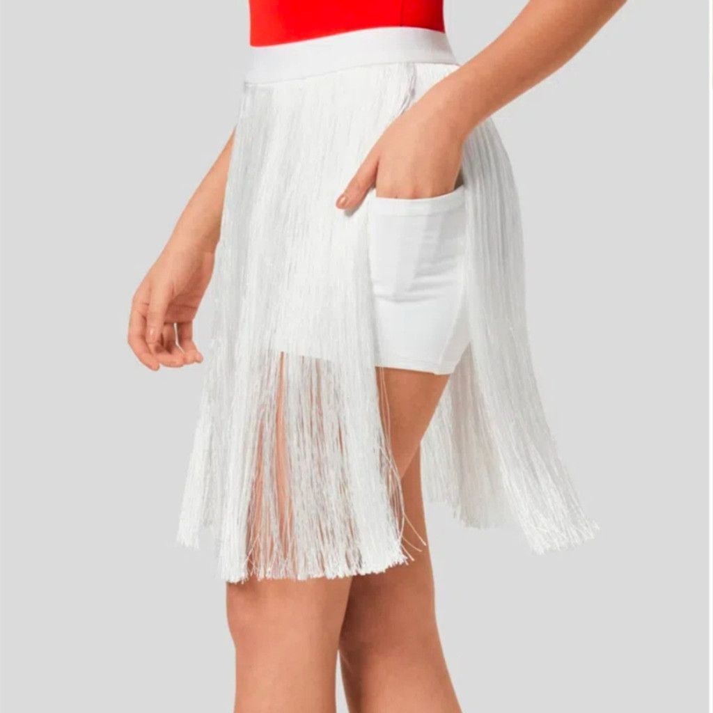Other Halara High Waisted 2-in-1 Side Pock Fringe Midi Skirt med Size 24" / US 00 / IT 34 - 1 Thumbnail