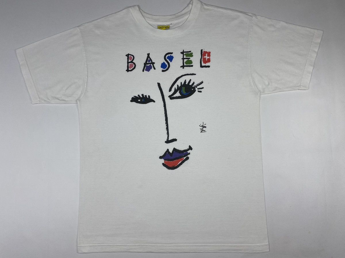 Vintage 🔥LASTDROP🔥 VTG 90s Basel Switzerland Art Abstraction Face Size US L / EU 52-54 / 3 - 13 Thumbnail