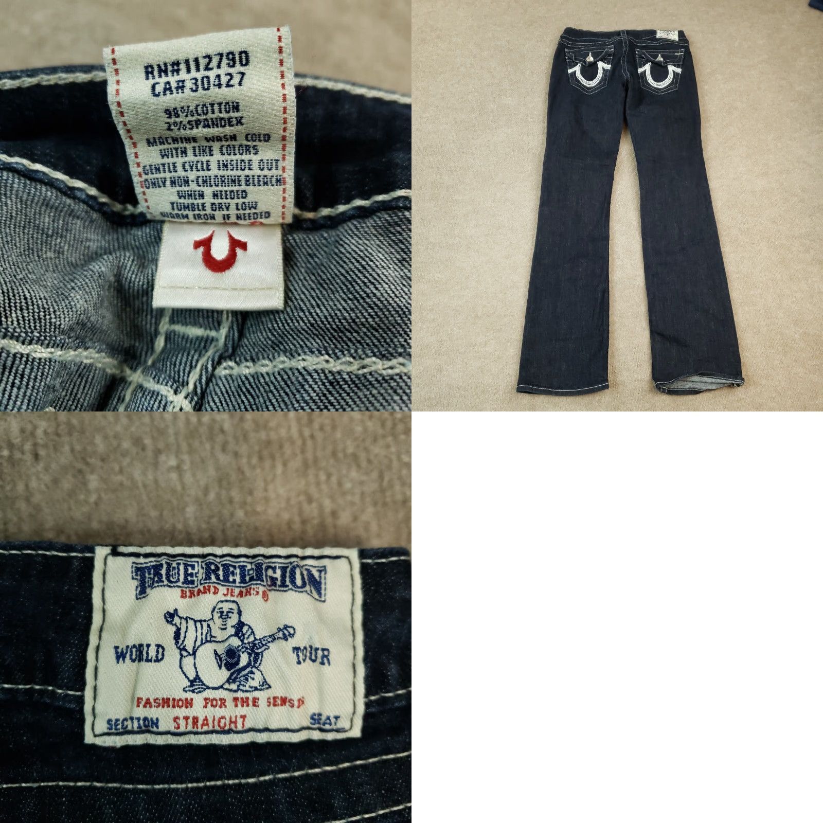 True Religion True Religion Jeans Women's Slim Straight Denim 30x32 Blue Low Rise 6.5-8.5 Adult Regular Size 30 Size 30" / US 8 / IT 44 - 8 Thumbnail