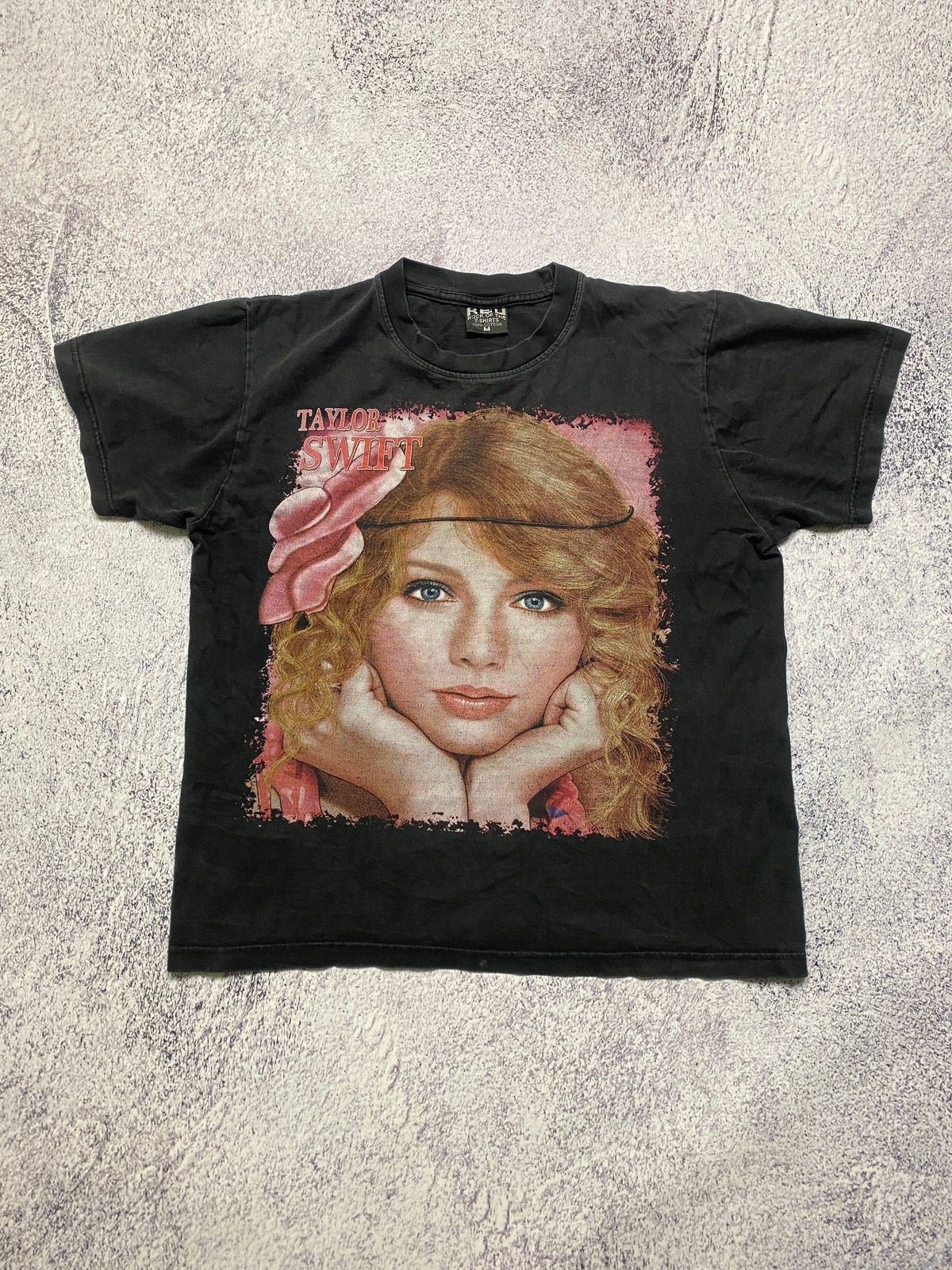 Pre-owned Band Tees X Rock T Shirt Vintage Taylor Swift T Shirt 90's Tee Lady Gaga Bieber In Faded Black