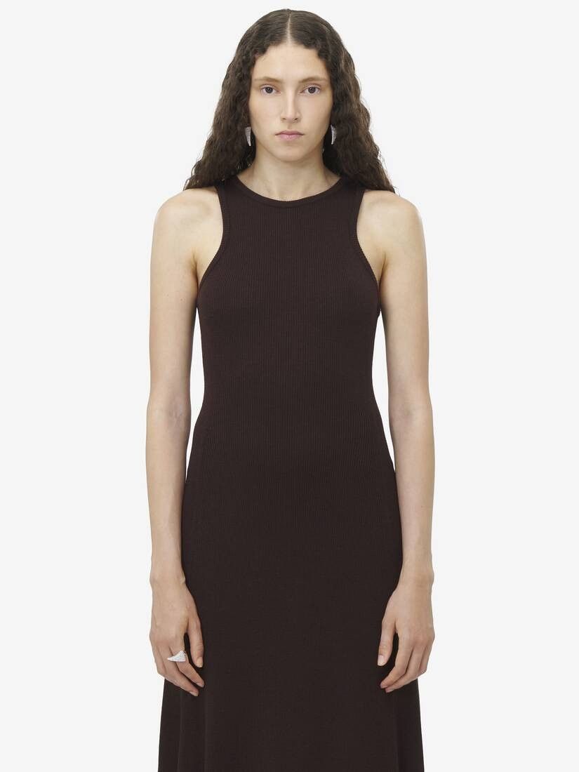 Alexander McQueen o1srvl11e0226 Sleeveless Long Dress In Brown Size XL / US 12-14 / IT 48-50 - 5 Thumbnail